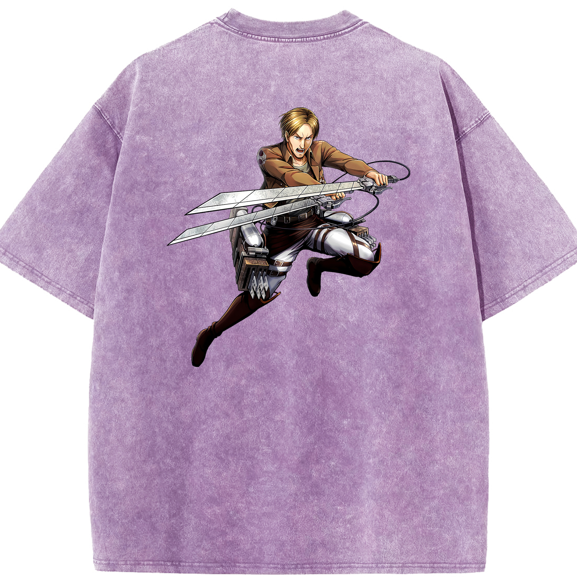 （画像用） 進撃の巨人 Attack on Titan 綿100% ヴィンテージ風 半袖Tシャツ（背面プリント）