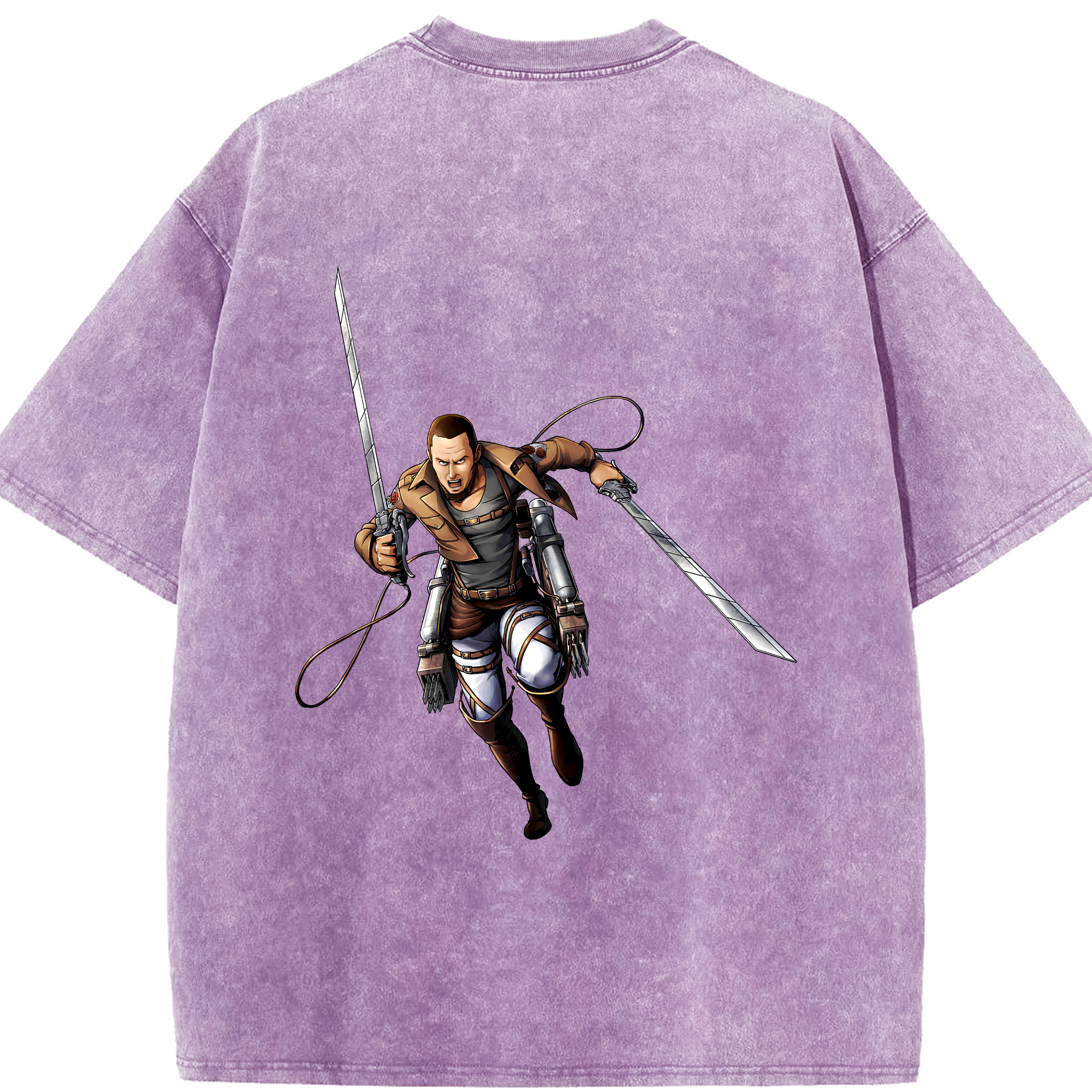 （画像用） 進撃の巨人 Attack on Titan 綿100% ヴィンテージ風 半袖Tシャツ（背面プリント）
