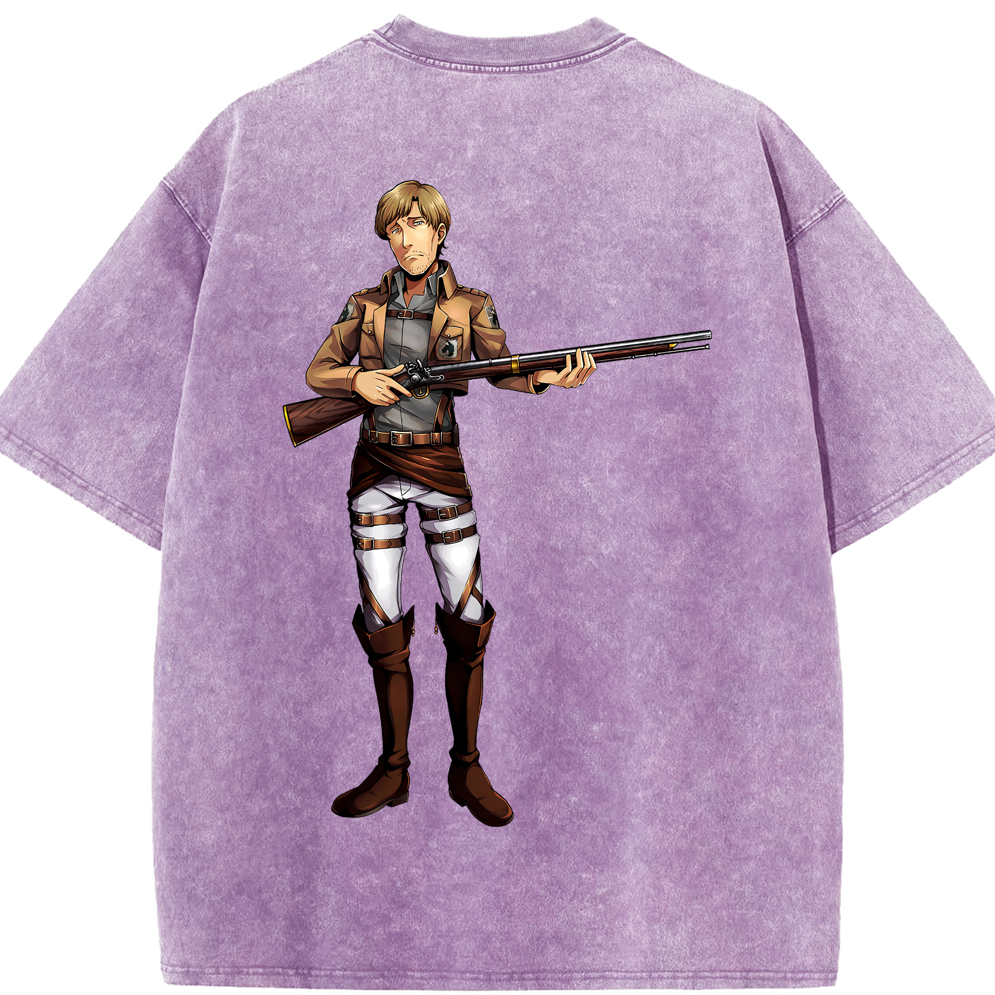 （画像用） 進撃の巨人 Attack on Titan 綿100% ヴィンテージ風 半袖Tシャツ（背面プリント）