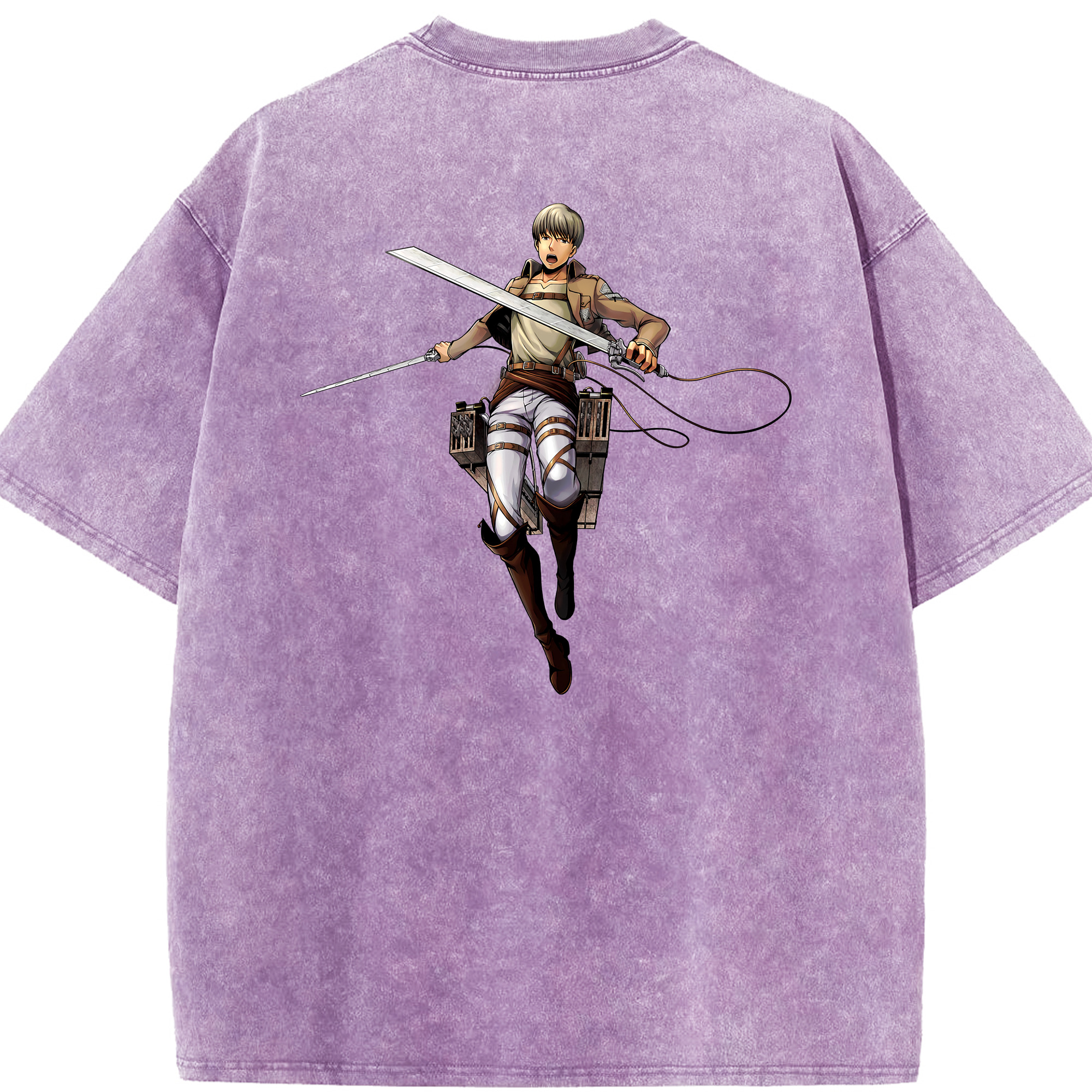 （画像用） 進撃の巨人 Attack on Titan 綿100% ヴィンテージ風 半袖Tシャツ（背面プリント）