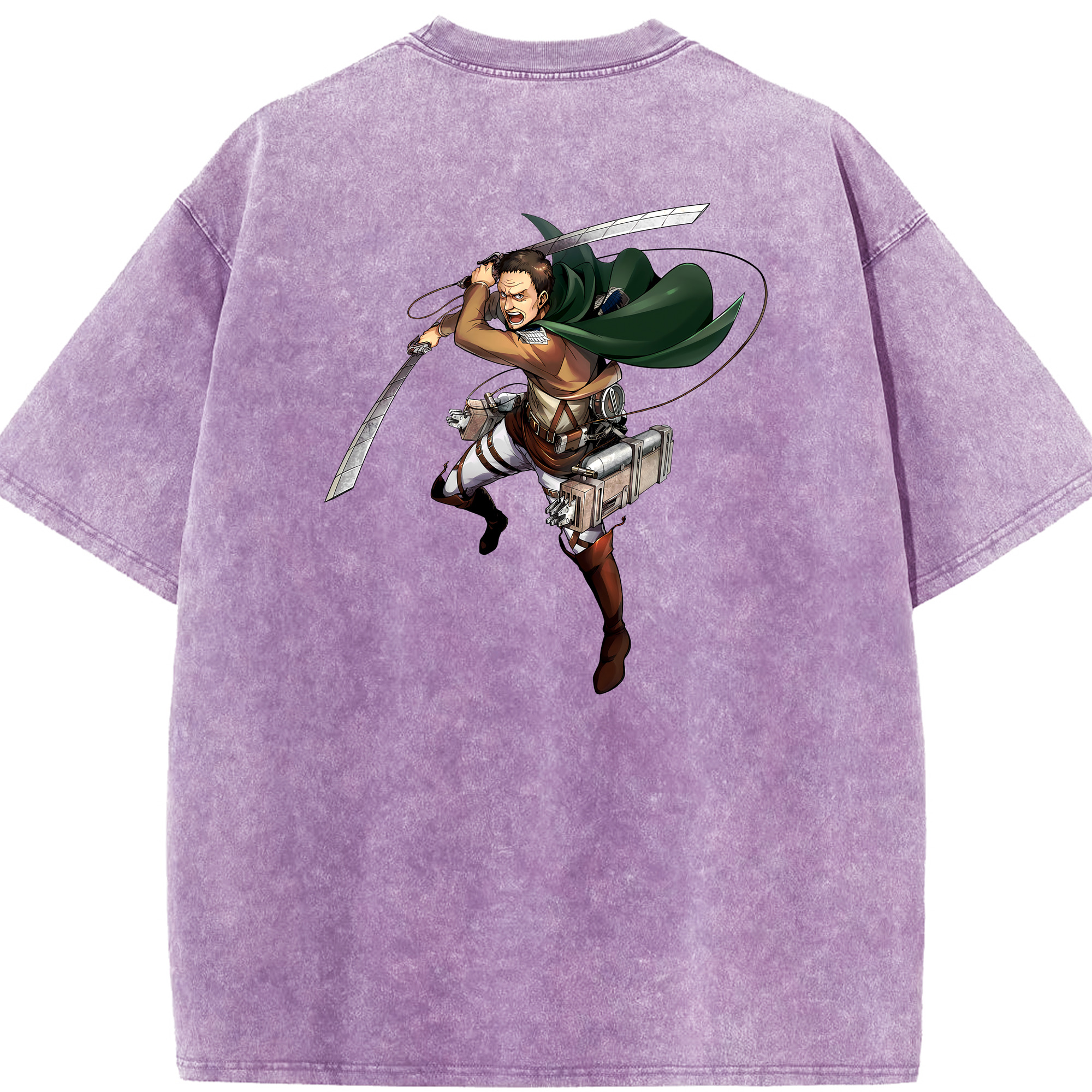 （画像用） 進撃の巨人 Attack on Titan 綿100% ヴィンテージ風 半袖Tシャツ（背面プリント）