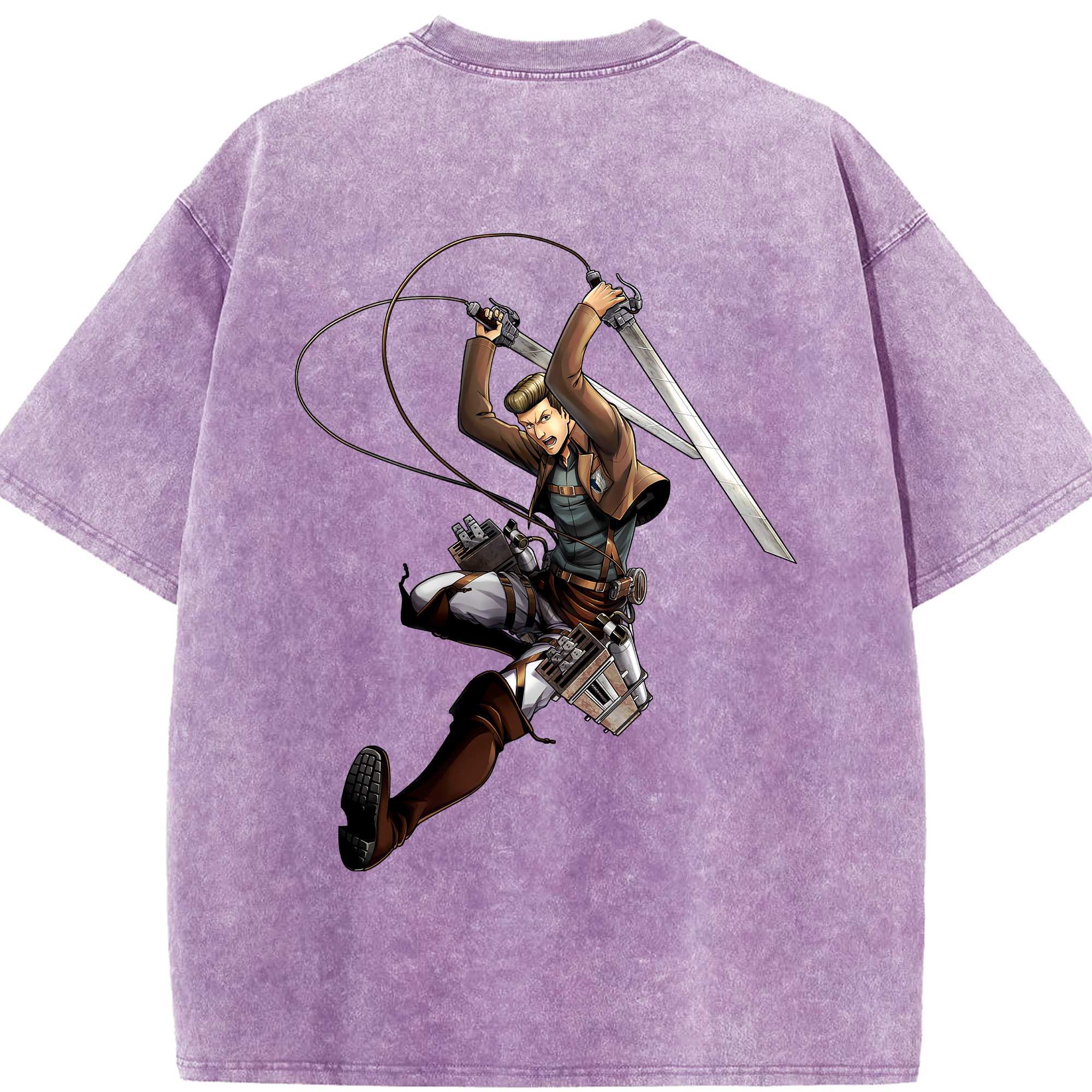 （画像用） 進撃の巨人 Attack on Titan 綿100% ヴィンテージ風 半袖Tシャツ（背面プリント）