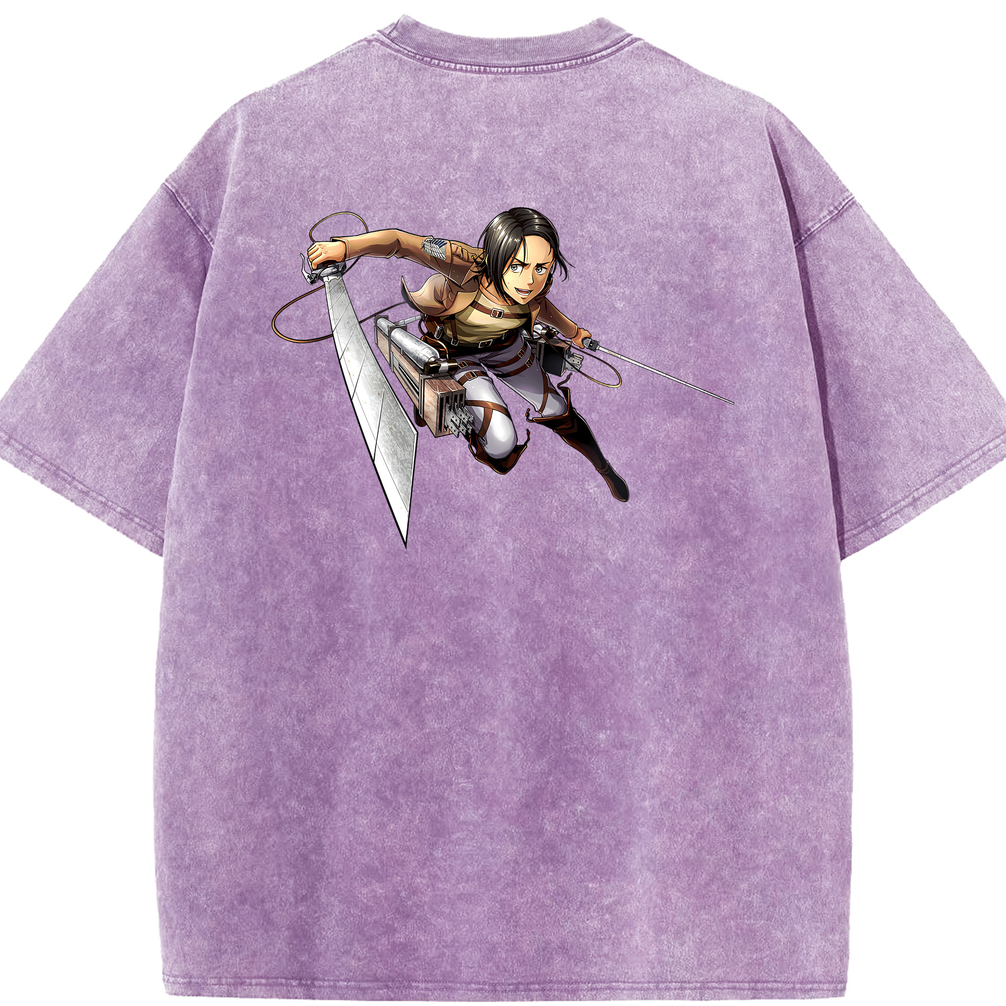 （画像用） 進撃の巨人 Attack on Titan 綿100% ヴィンテージ風 半袖Tシャツ（背面プリント）