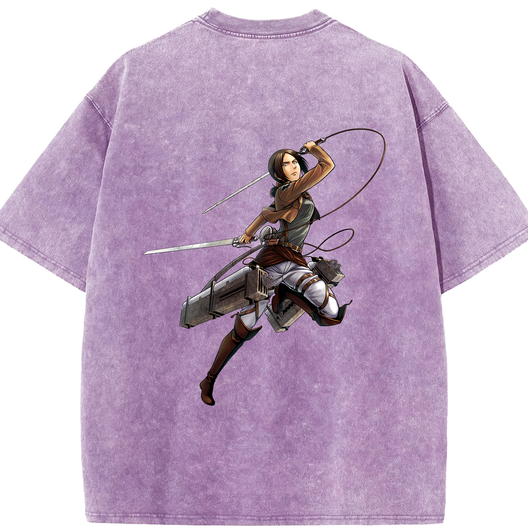 （画像用） 進撃の巨人 Attack on Titan 綿100% ヴィンテージ風 半袖Tシャツ（背面プリント）