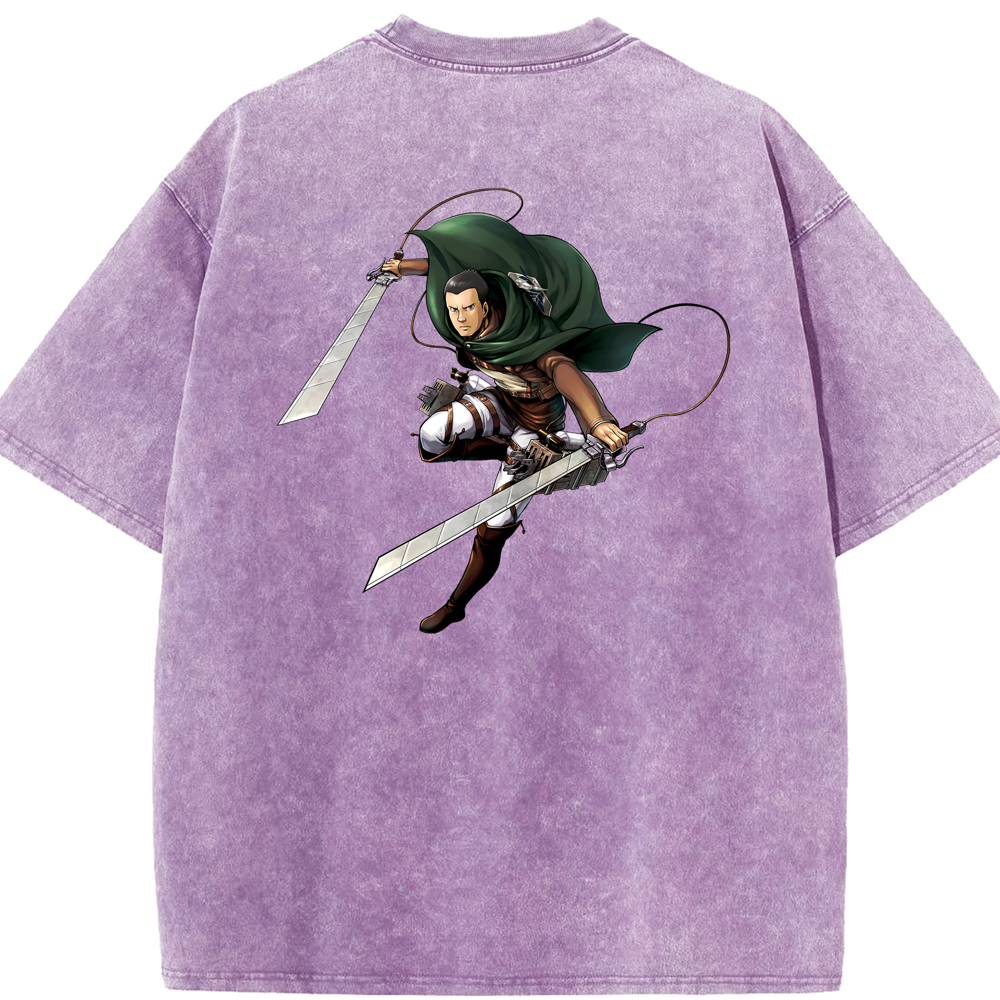 （画像用） 進撃の巨人 Attack on Titan 綿100% ヴィンテージ風 半袖Tシャツ（背面プリント）