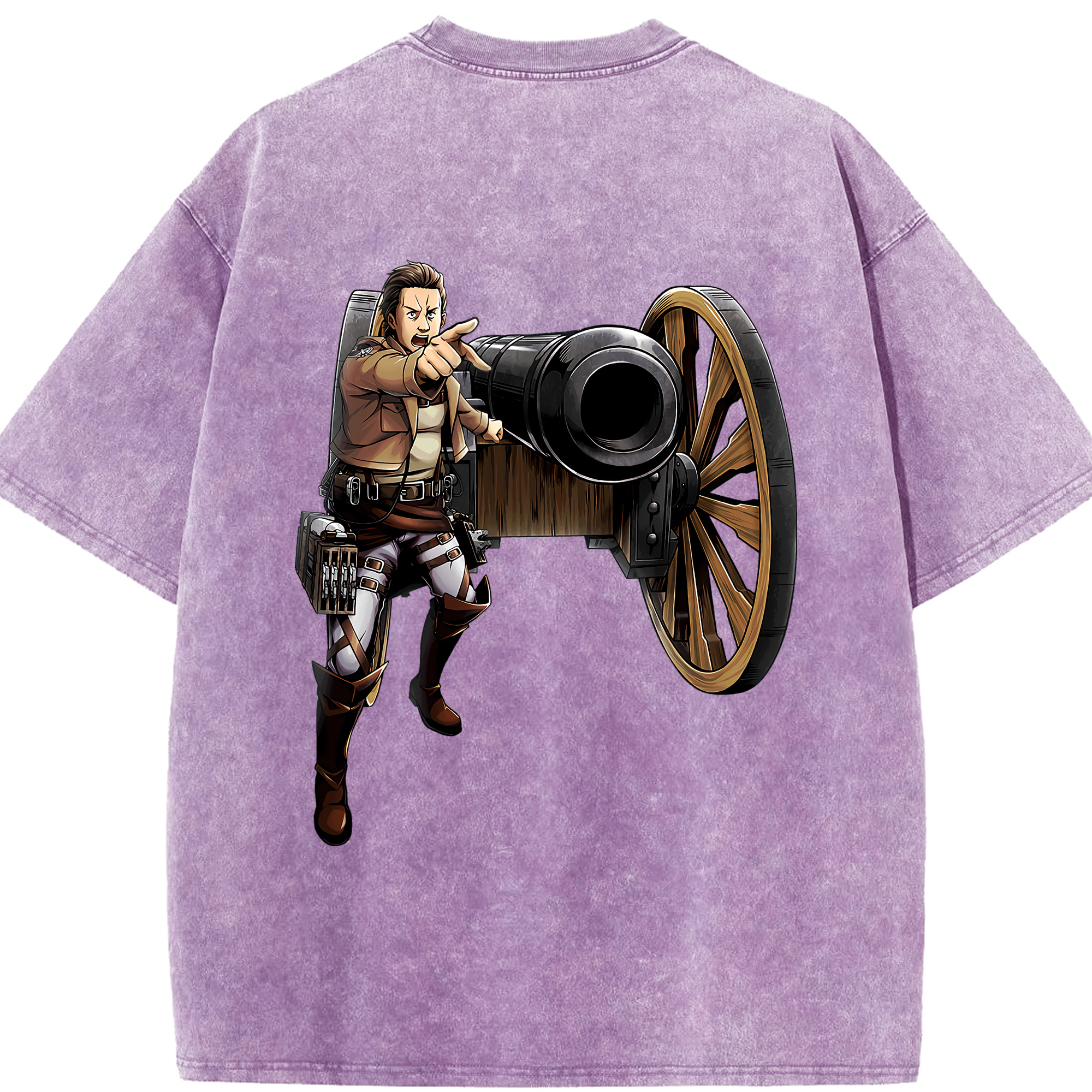 （画像用） 進撃の巨人 Attack on Titan 綿100% ヴィンテージ風 半袖Tシャツ（背面プリント）
