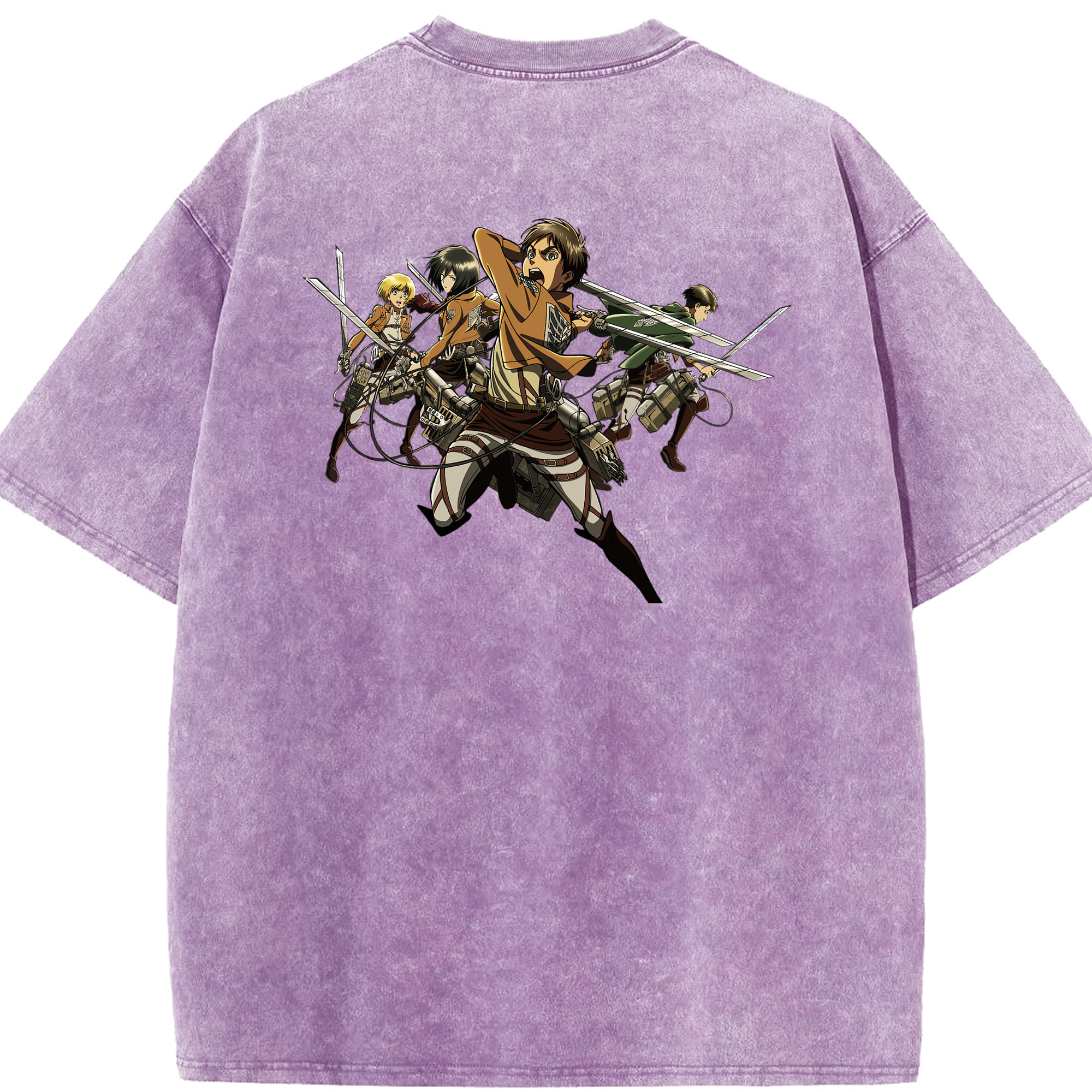 （画像用） 進撃の巨人 エレン･イェーガー Attack on Titan Eren Jäger 綿100% ヴィンテージ風 半袖Tシャツ（背面プリント）