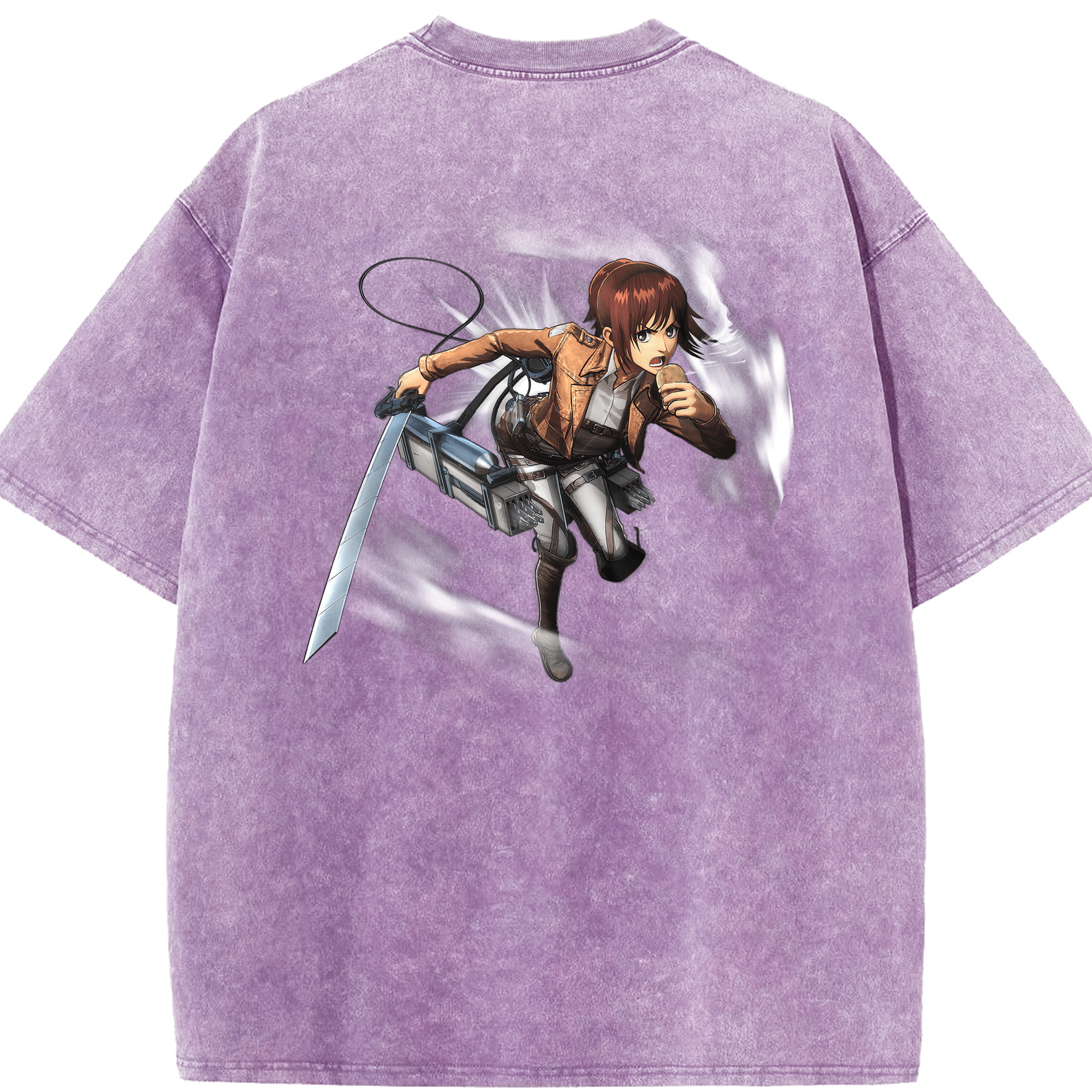 （画像用） 進撃の巨人 サシャ·ブラウス Attack on Titan Sasha Blaus 綿100% ヴィンテージ風 半袖Tシャツ（背面プリント）