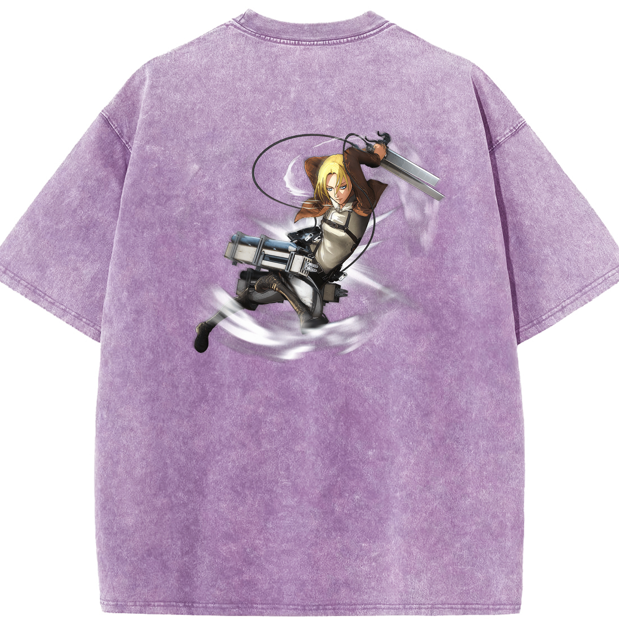 （画像用） 進撃の巨人 アニ・レオンハート Attack on Titan Annie Leonhart 綿100% ヴィンテージ風 半袖Tシャツ（背面プリント）