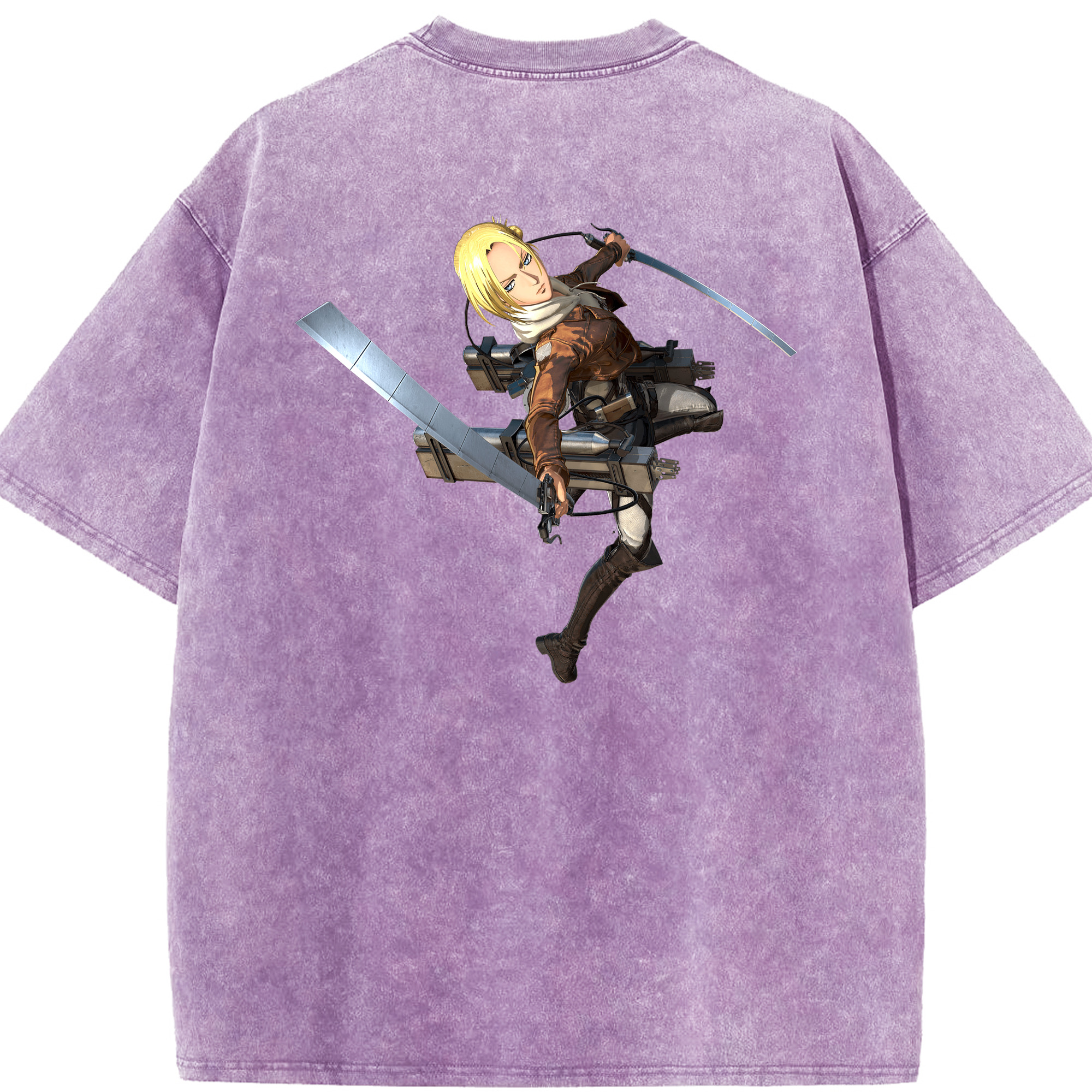 （画像用） 進撃の巨人 アニ・レオンハート Attack on Titan Annie Leonhart 綿100% ヴィンテージ風 半袖Tシャツ（背面プリント）