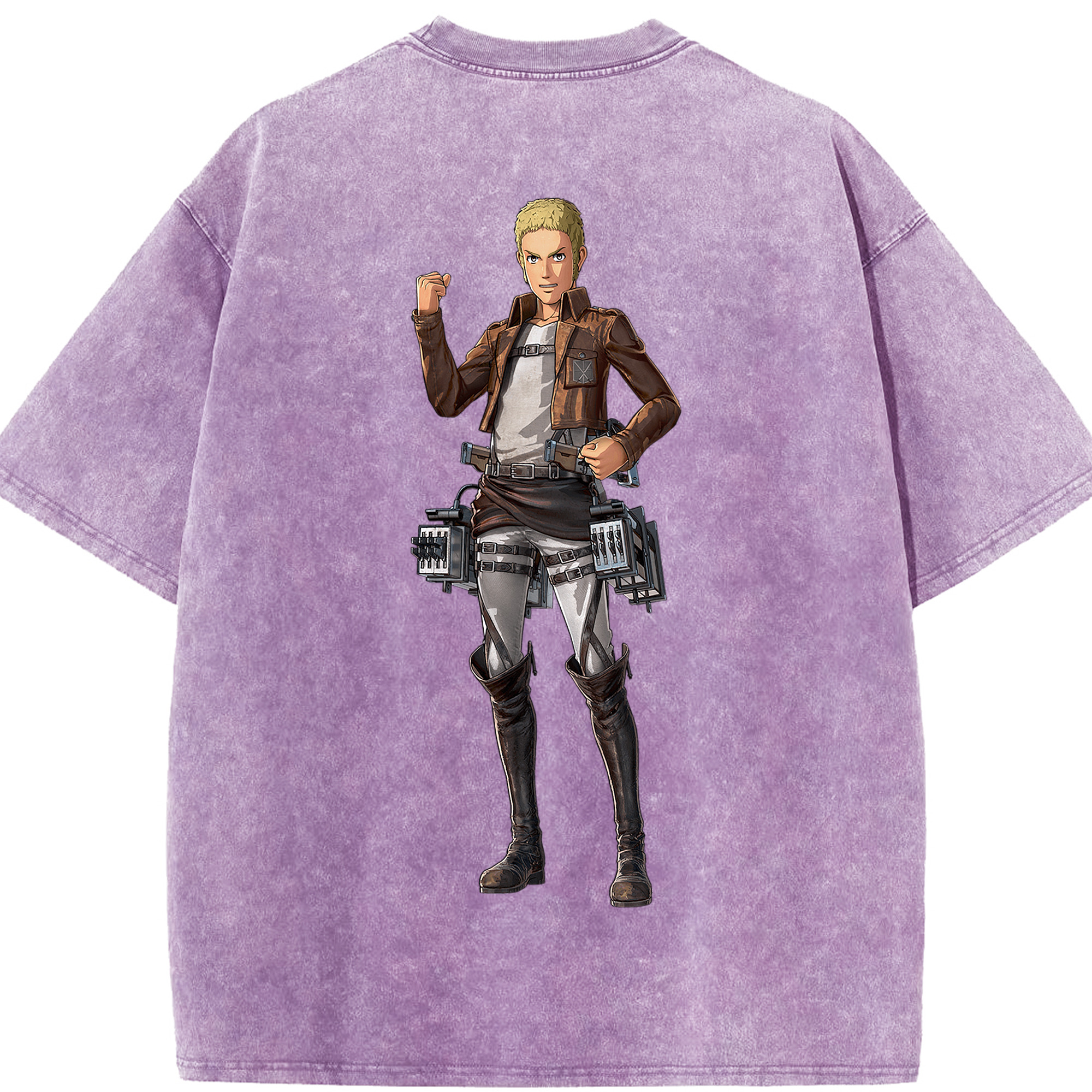 （画像用） 進撃の巨人 ライナー・ブラウン Attack on Titan Reiner Braun 綿100% ヴィンテージ風 半袖Tシャツ（背面プリント）