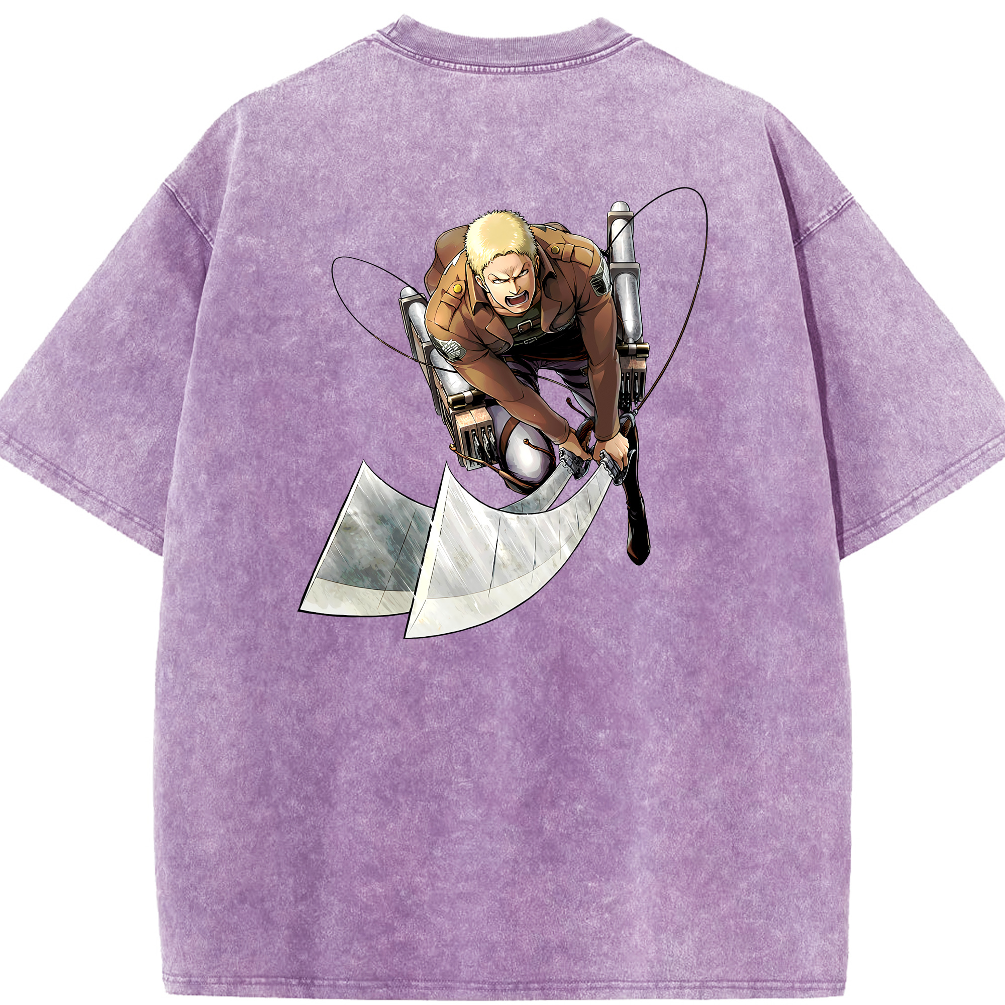 （画像用） 進撃の巨人 ライナー・ブラウン Attack on Titan Reiner Braun 綿100% ヴィンテージ風 半袖Tシャツ（背面プリント）