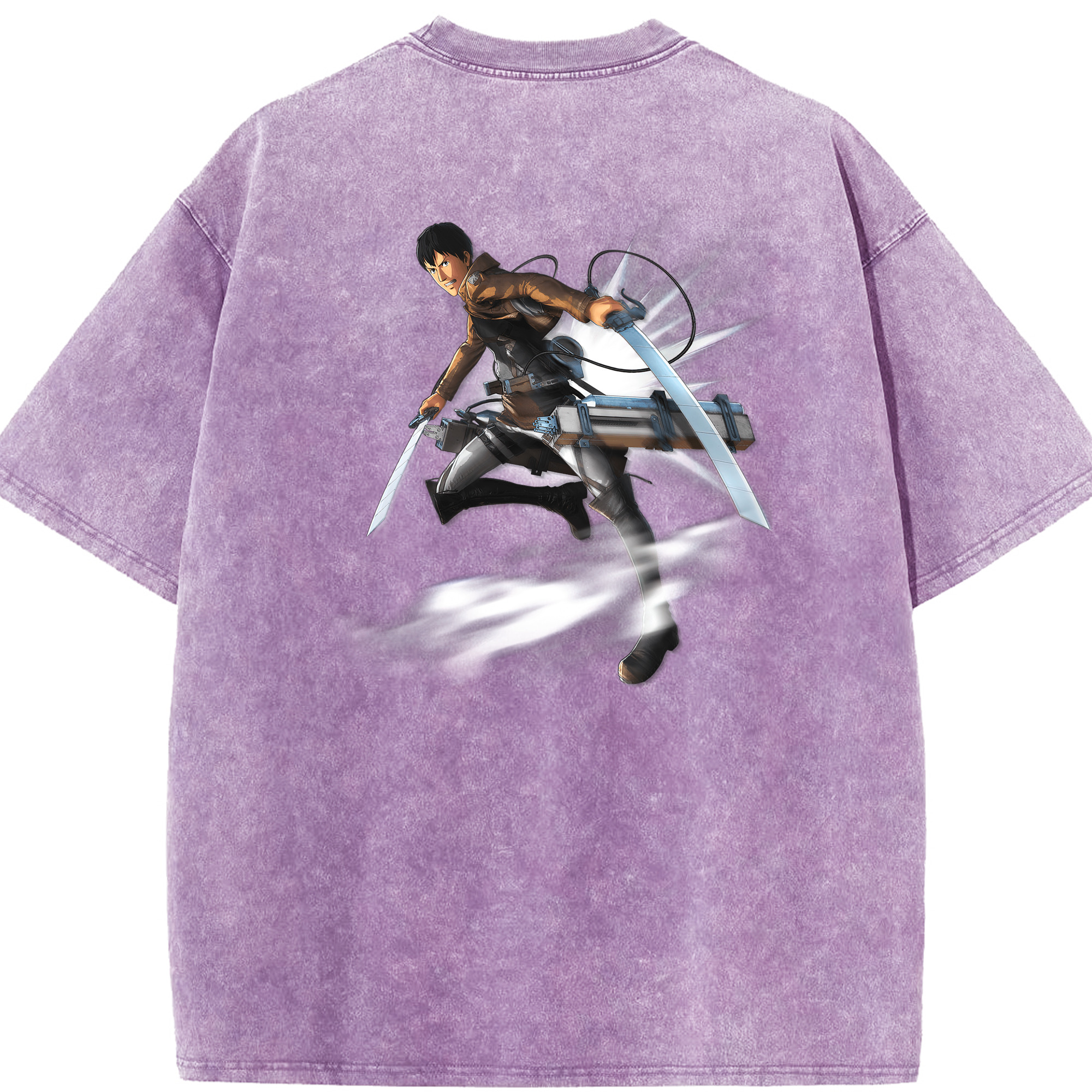 （画像用） 進撃の巨人 ベルトルト・フーバー Attack on Titan Bertholdt Hoover 綿100% ヴィンテージ風 半袖Tシャツ（背面プリント）