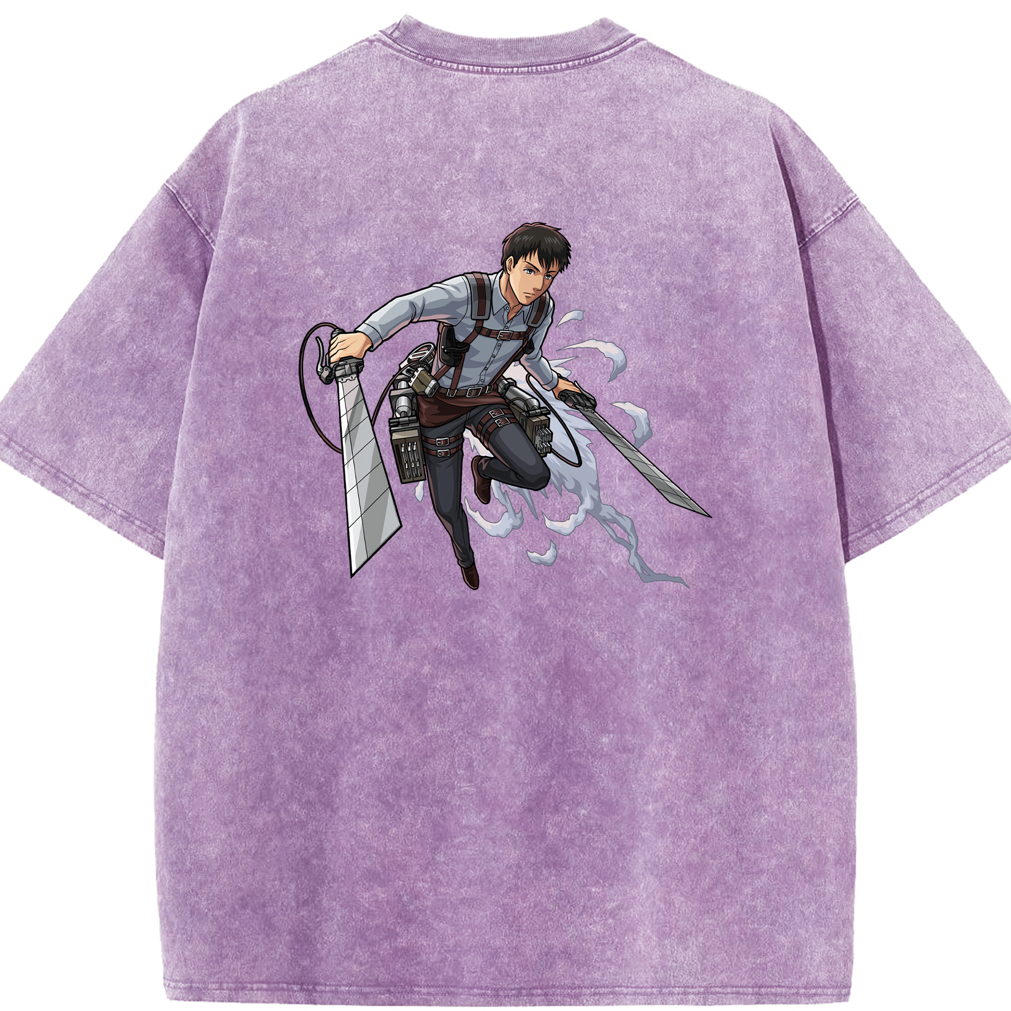 （画像用） 進撃の巨人 ベルトルト・フーバー Attack on Titan Bertholdt Hoover 綿100% ヴィンテージ風 半袖Tシャツ（背面プリント）