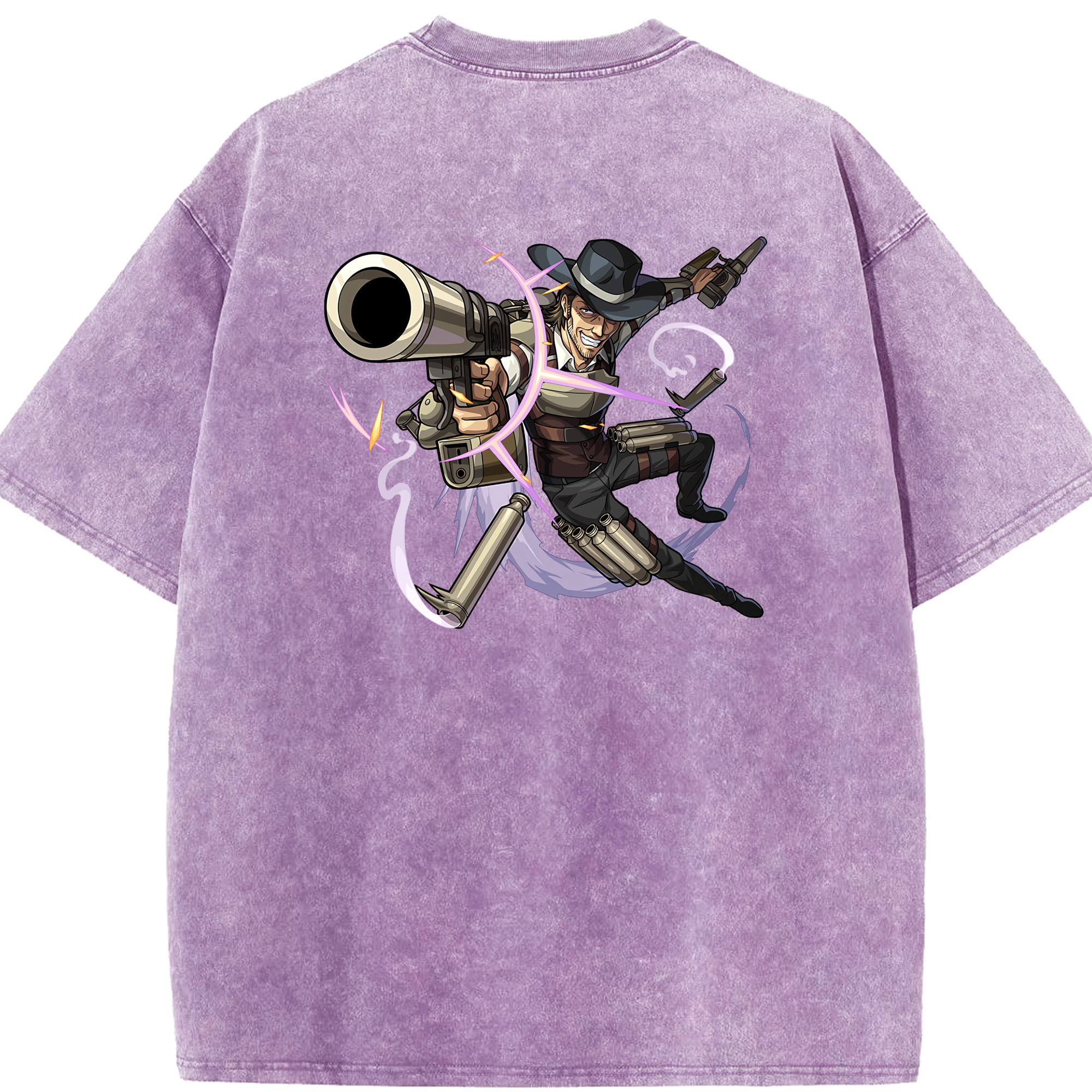 （画像用） 進撃の巨人 ケニー·アッカーマン Attack on Titan Kenny Ackerman 綿100% ヴィンテージ風 半袖Tシャツ（背面プリント）