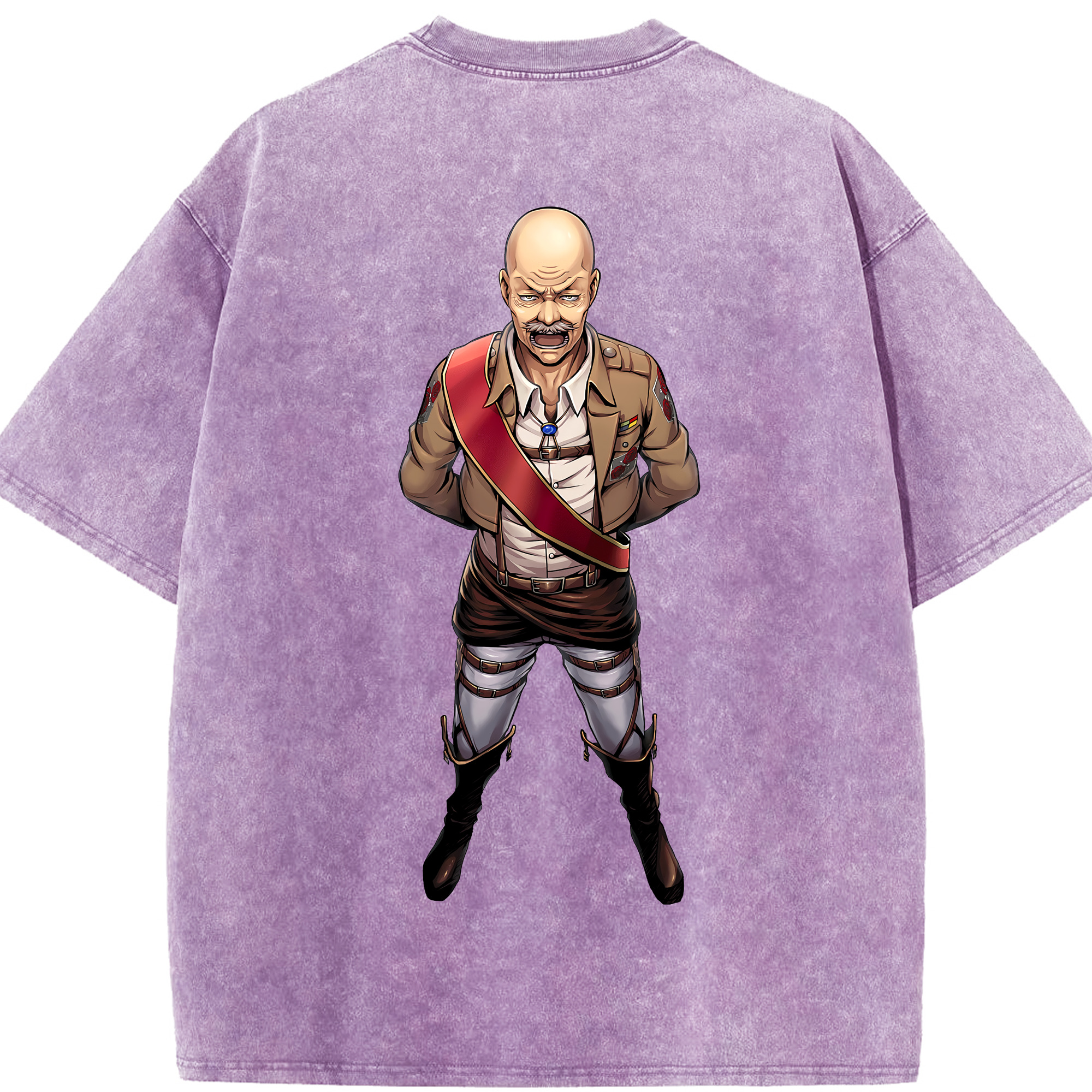 （画像用） 進撃の巨人 ドット·ピクシス Attack on Titan Dot Pixis 綿100% ヴィンテージ風 半袖Tシャツ（背面プリント）