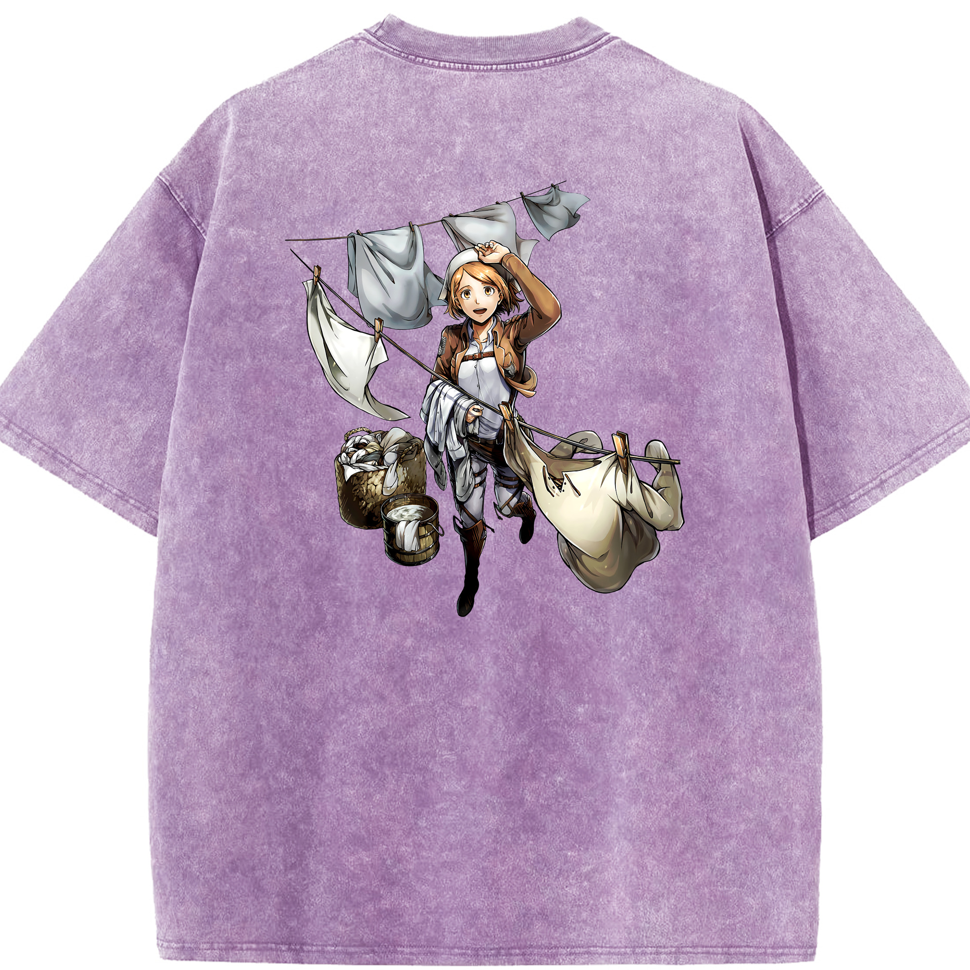 （画像用） 進撃の巨人 ペトラ·ラル Attack on Titan Petra Rall 綿100% ヴィンテージ風 半袖Tシャツ（背面プリント）