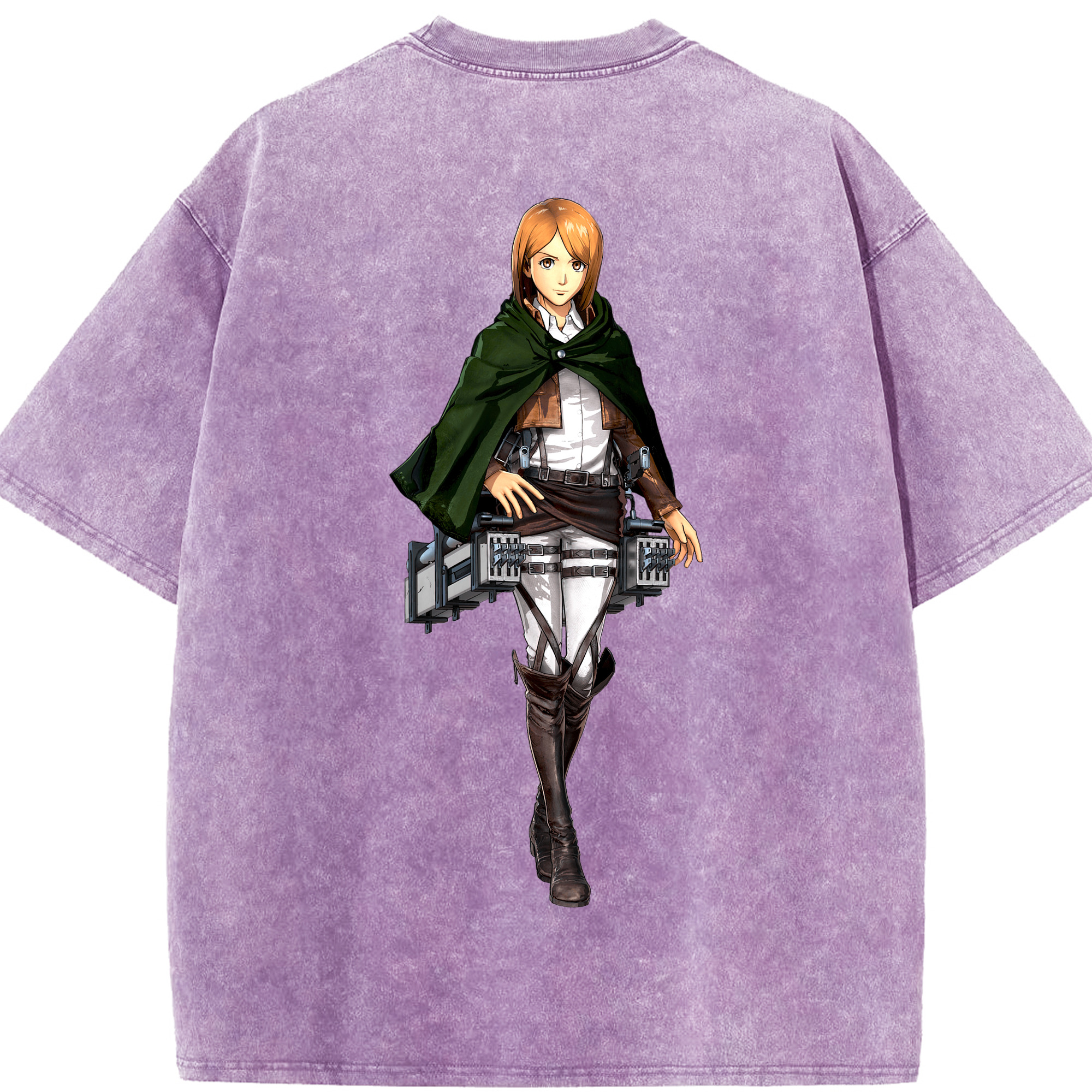 （画像用） 進撃の巨人 ペトラ·ラル Attack on Titan Petra Rall 綿100% ヴィンテージ風 半袖Tシャツ（背面プリント）
