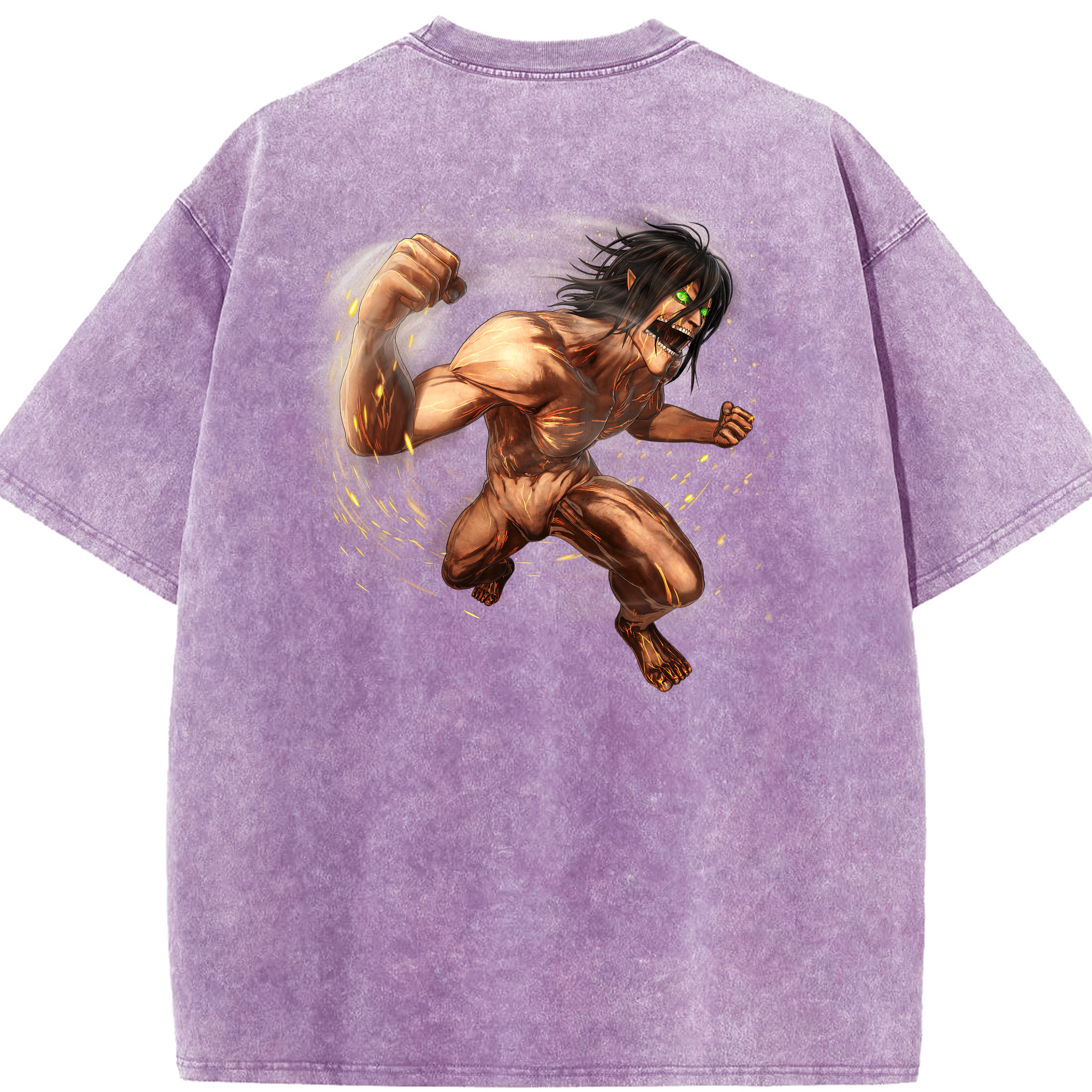 （画像用） 進撃の巨人 Attack on Titan 綿100% ヴィンテージ風 半袖Tシャツ（背面プリント）