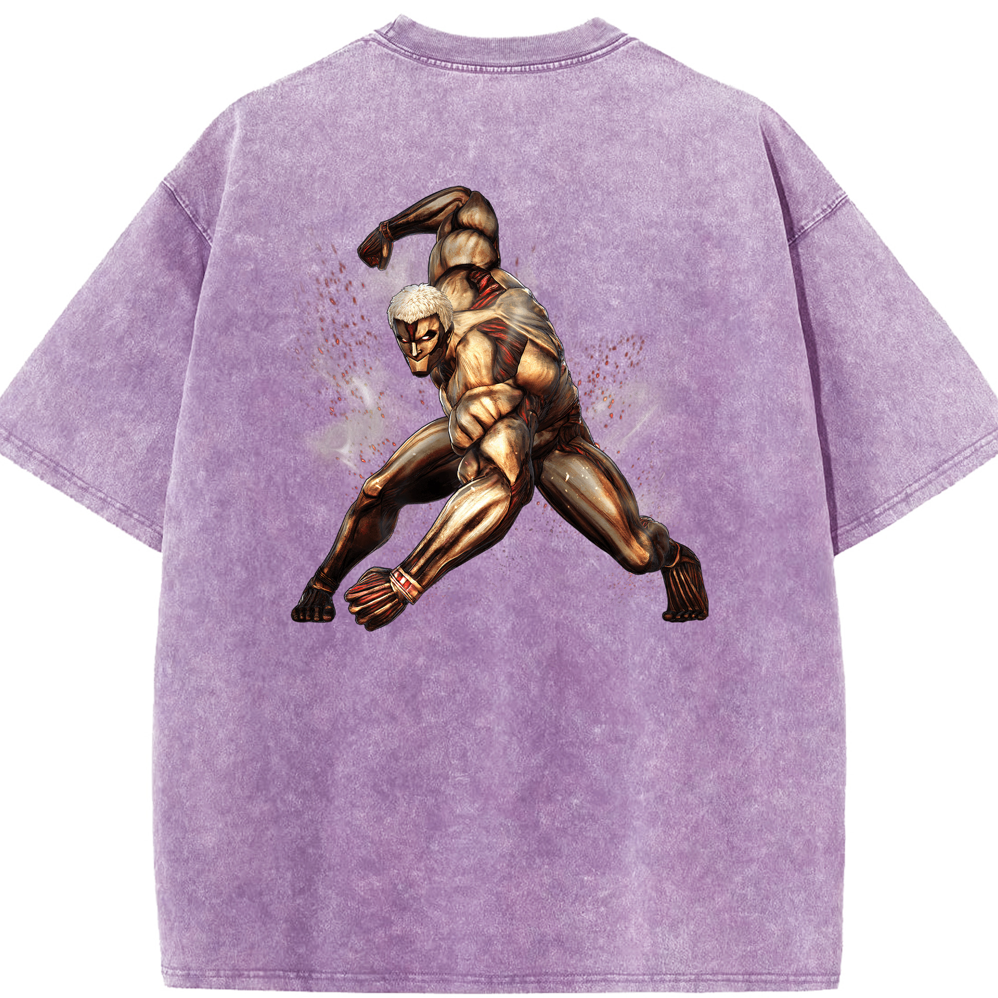 （画像用） 進撃の巨人 Attack on Titan 綿100% ヴィンテージ風 半袖Tシャツ（背面プリント）