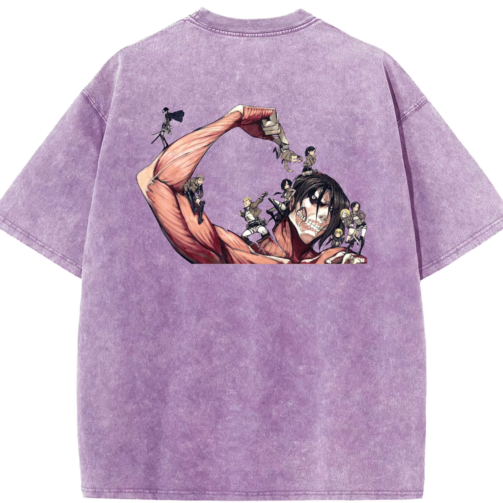 （画像用） 進撃の巨人 Attack on Titan 綿100% ヴィンテージ風 半袖Tシャツ（背面プリント）
