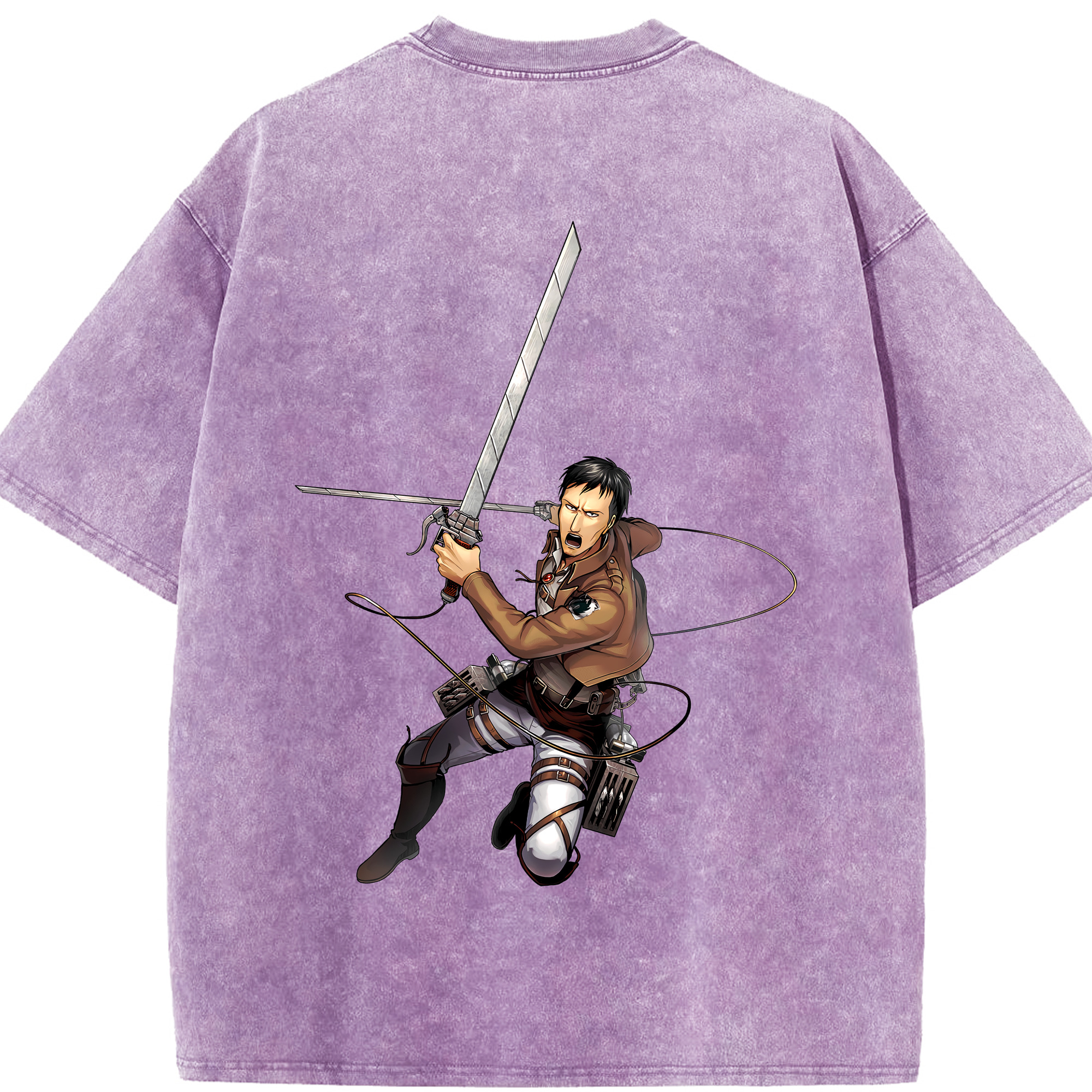 （画像用） 進撃の巨人 Attack on Titan 綿100% ヴィンテージ風 半袖Tシャツ（背面プリント）