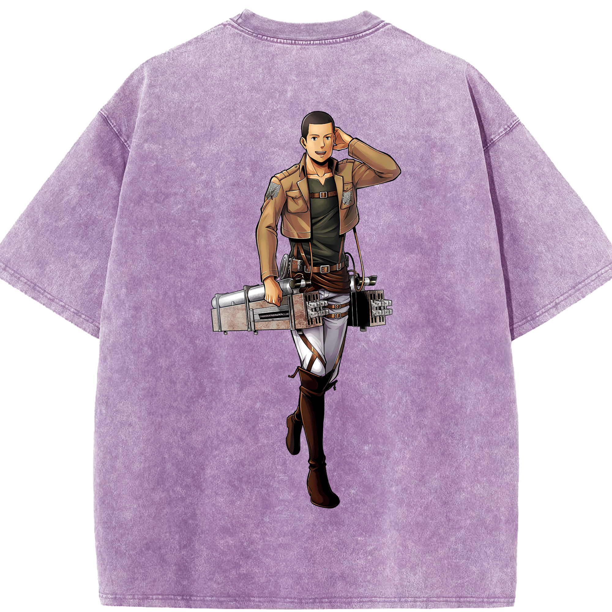 （画像用） 進撃の巨人 Attack on Titan 綿100% ヴィンテージ風 半袖Tシャツ（背面プリント）