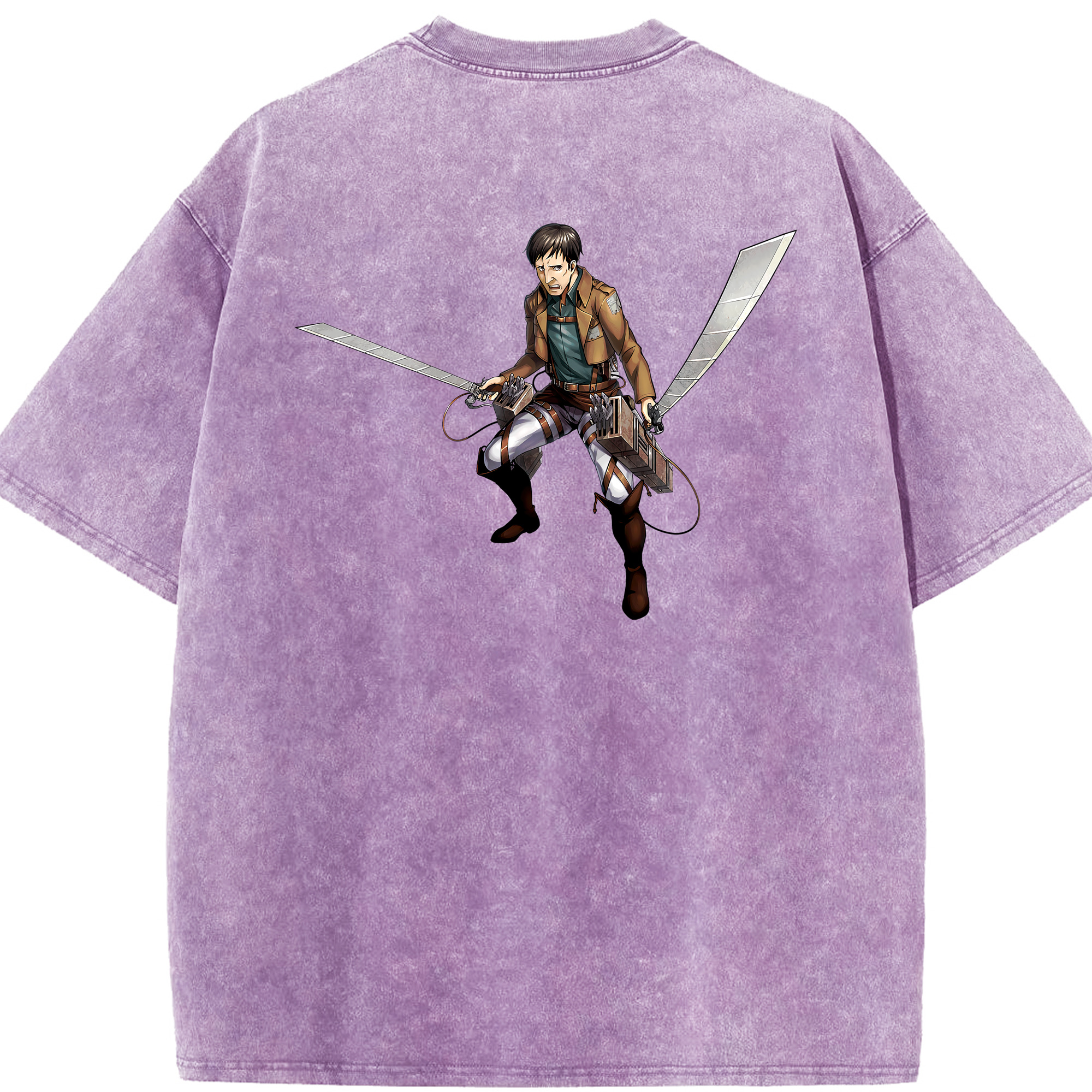 （画像用） 進撃の巨人 Attack on Titan 綿100% ヴィンテージ風 半袖Tシャツ（背面プリント）