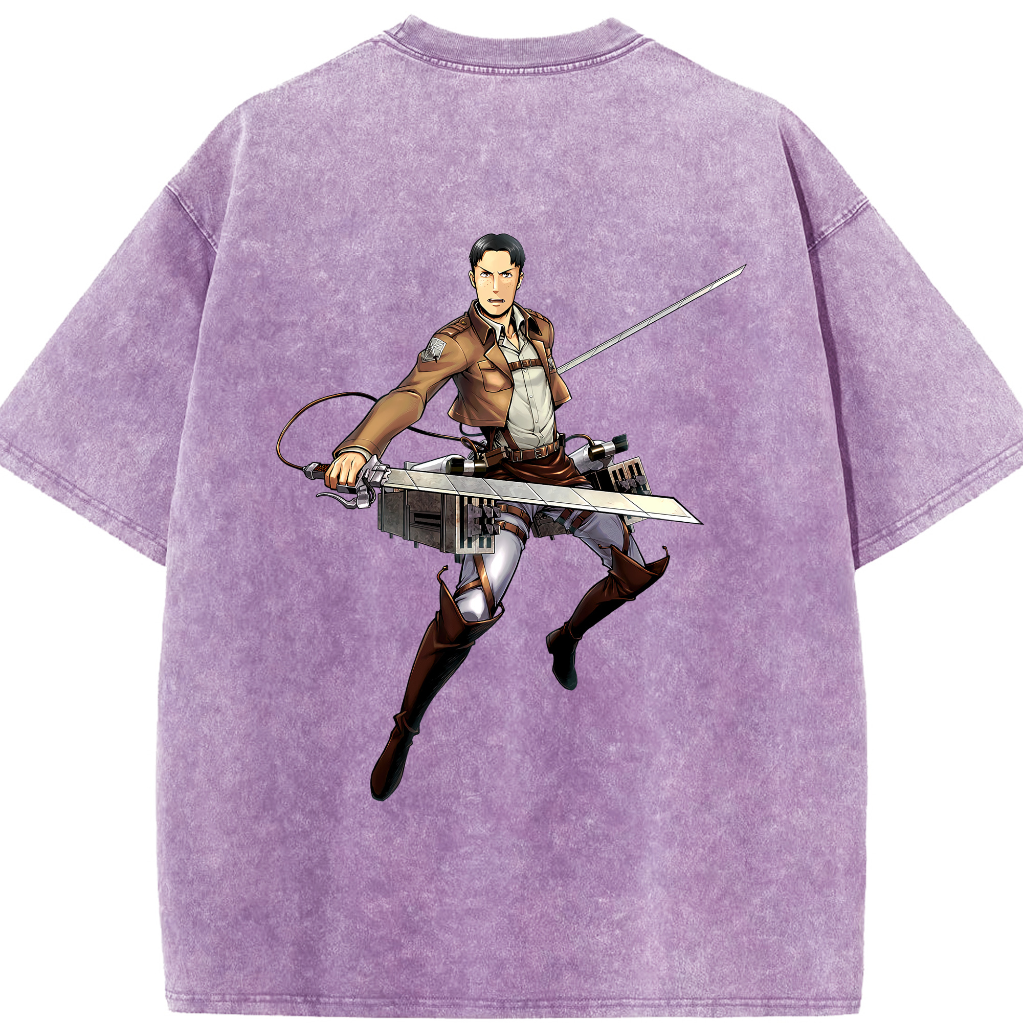 （画像用） 進撃の巨人 Attack on Titan 綿100% ヴィンテージ風 半袖Tシャツ（背面プリント）