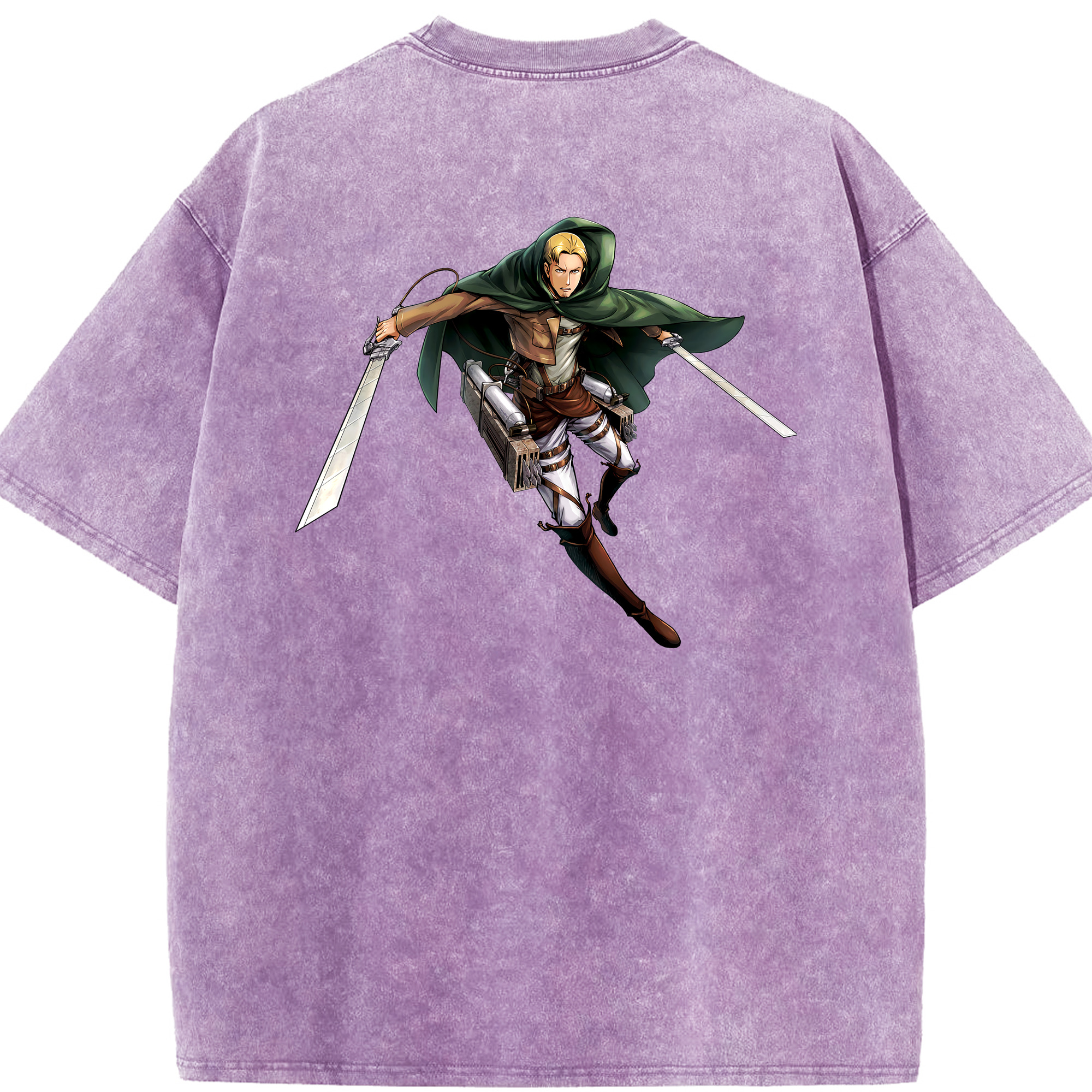 （画像用） 進撃の巨人 Attack on Titan 綿100% ヴィンテージ風 半袖Tシャツ（背面プリント）