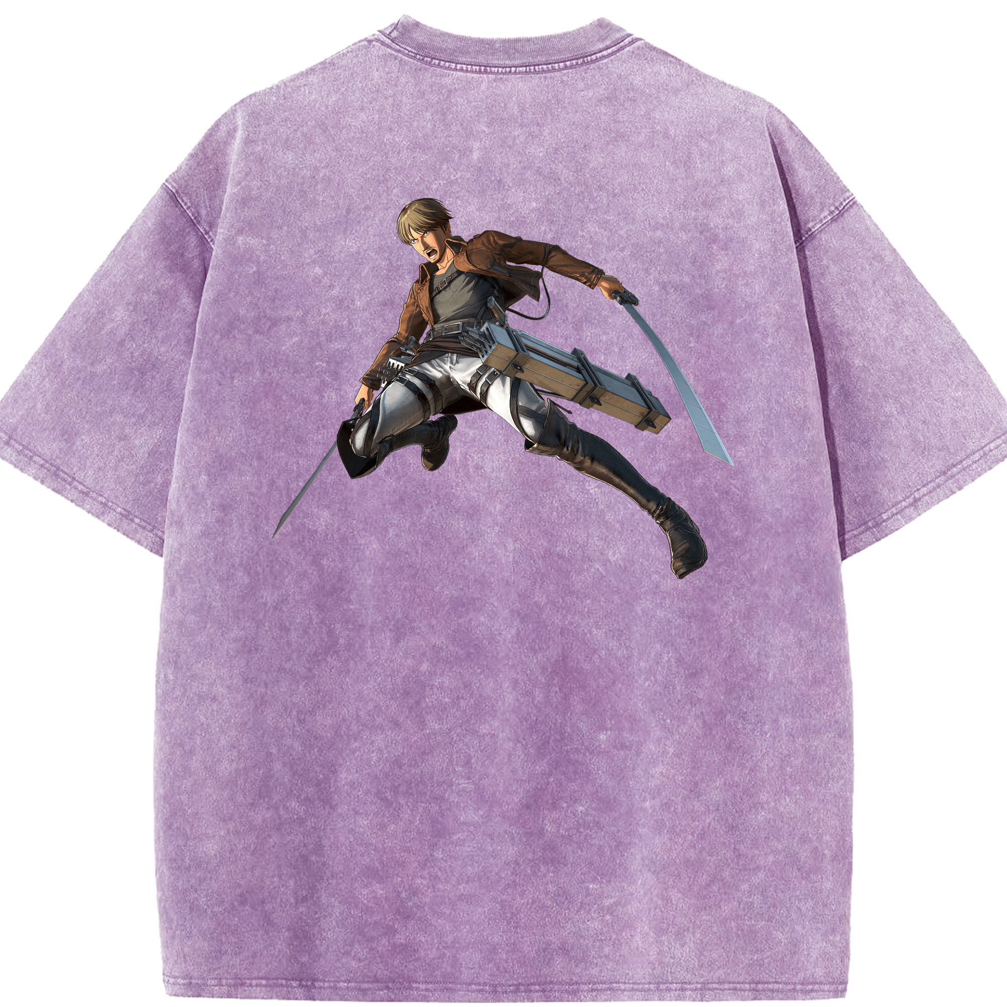 （画像用） 進撃の巨人 Attack on Titan 綿100% ヴィンテージ風 半袖Tシャツ（背面プリント）