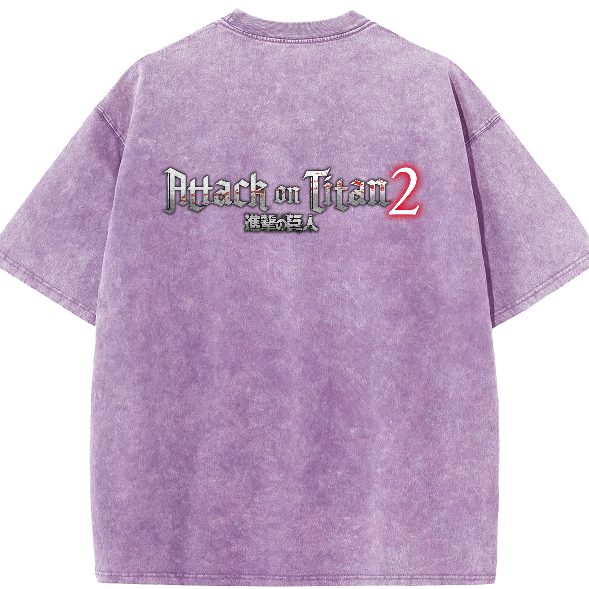 （画像用） 進撃の巨人 Attack on Titan 綿100% ヴィンテージ風 半袖Tシャツ（背面プリント）