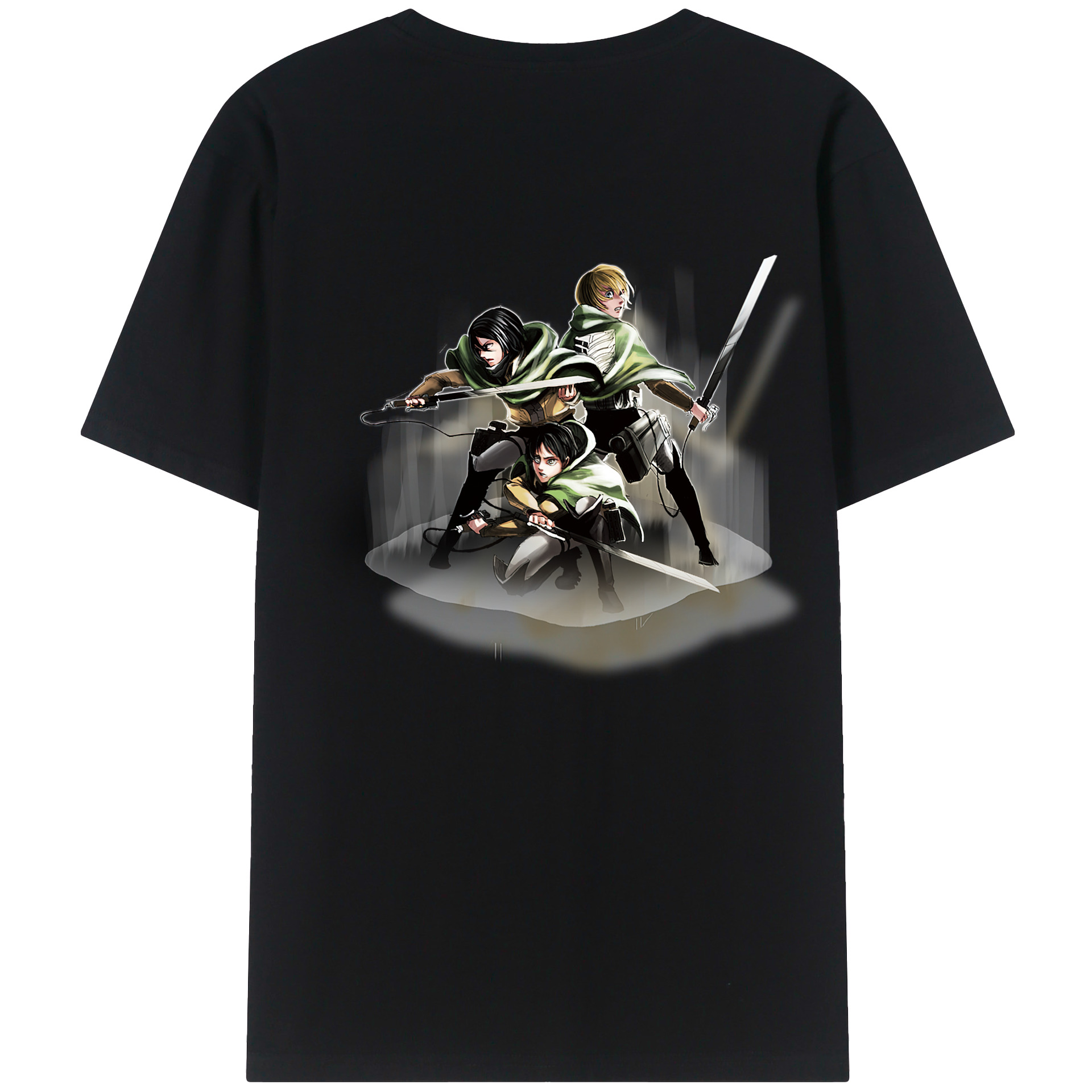 （画像用） 進撃の巨人 Attack on Titan 綿100％ メンズ半袖Tシャツ（バックプリント） 通気性