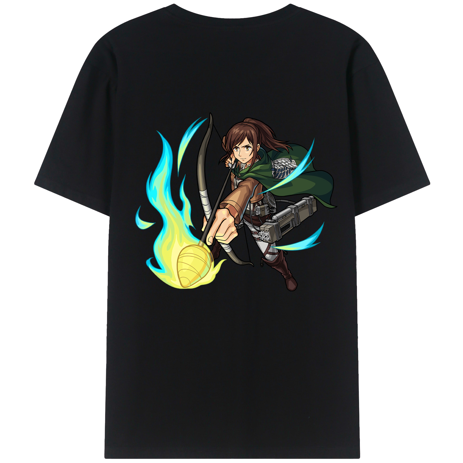 （画像用） 進撃の巨人 サシャ·ブラウス Attack on Titan Sasha Blaus 綿100％ メンズ半袖Tシャツ（バックプリント） 通気性