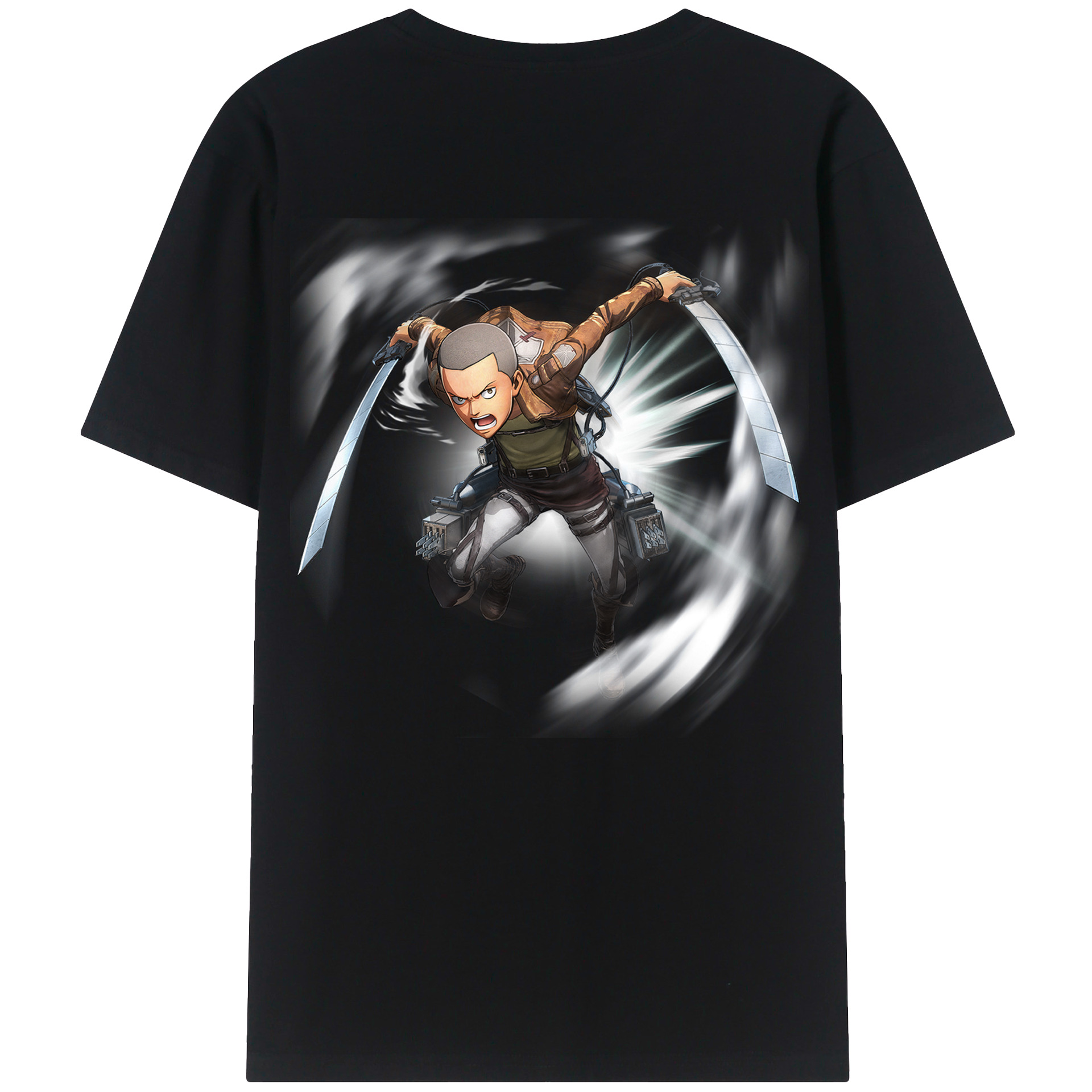（画像用） 進撃の巨人 コニー·スプリンガー Attack on Titan Connie Springer 綿100％ メンズ半袖Tシャツ（バックプリント） 通気性