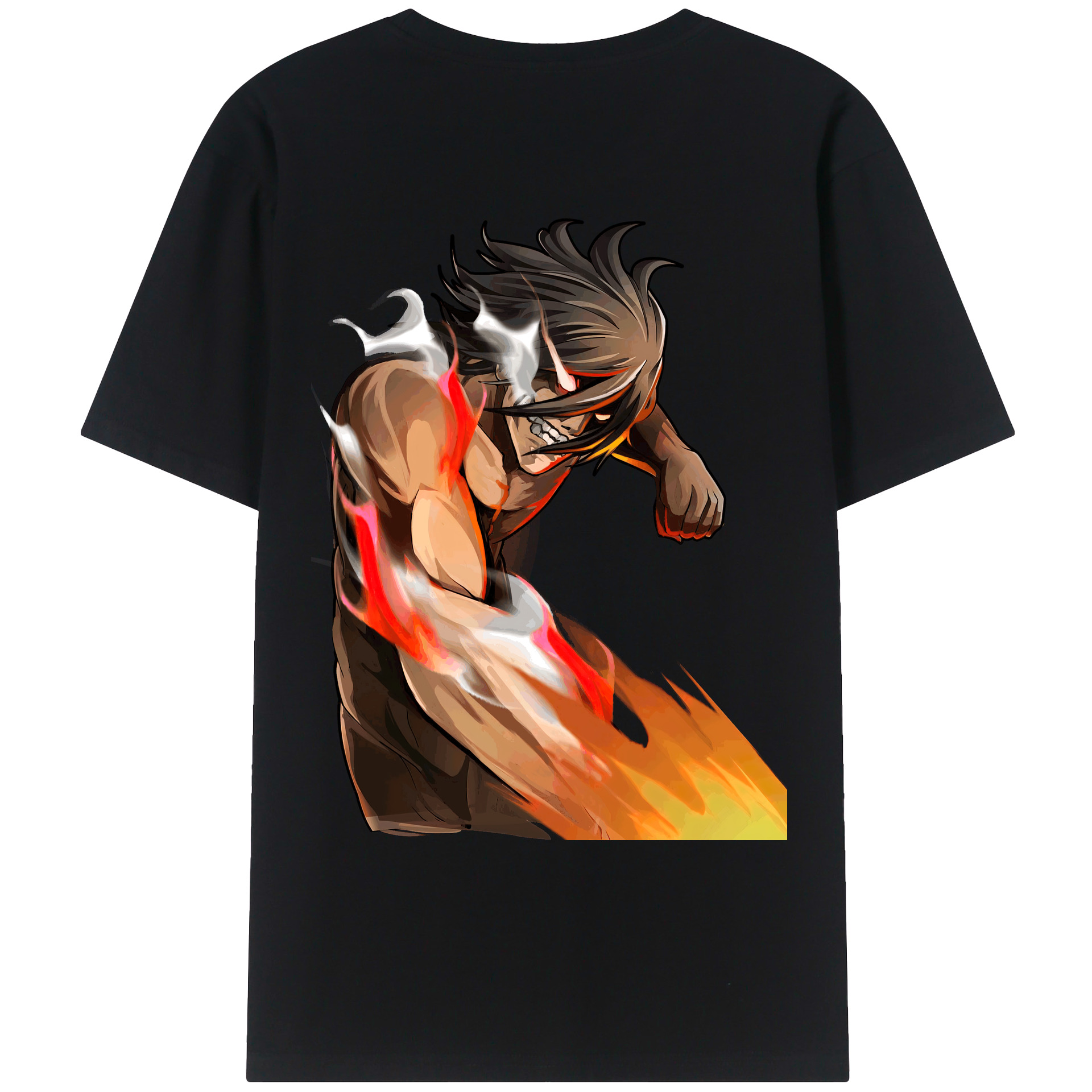 （画像用） 進撃の巨人 Attack on Titan 綿100％ メンズ半袖Tシャツ（バックプリント） 通気性