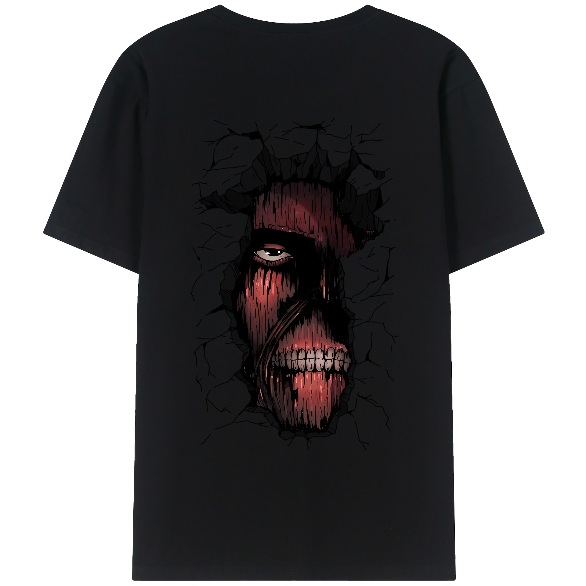 （画像用） 進撃の巨人 Attack on Titan 綿100％ メンズ半袖Tシャツ（バックプリント） 通気性