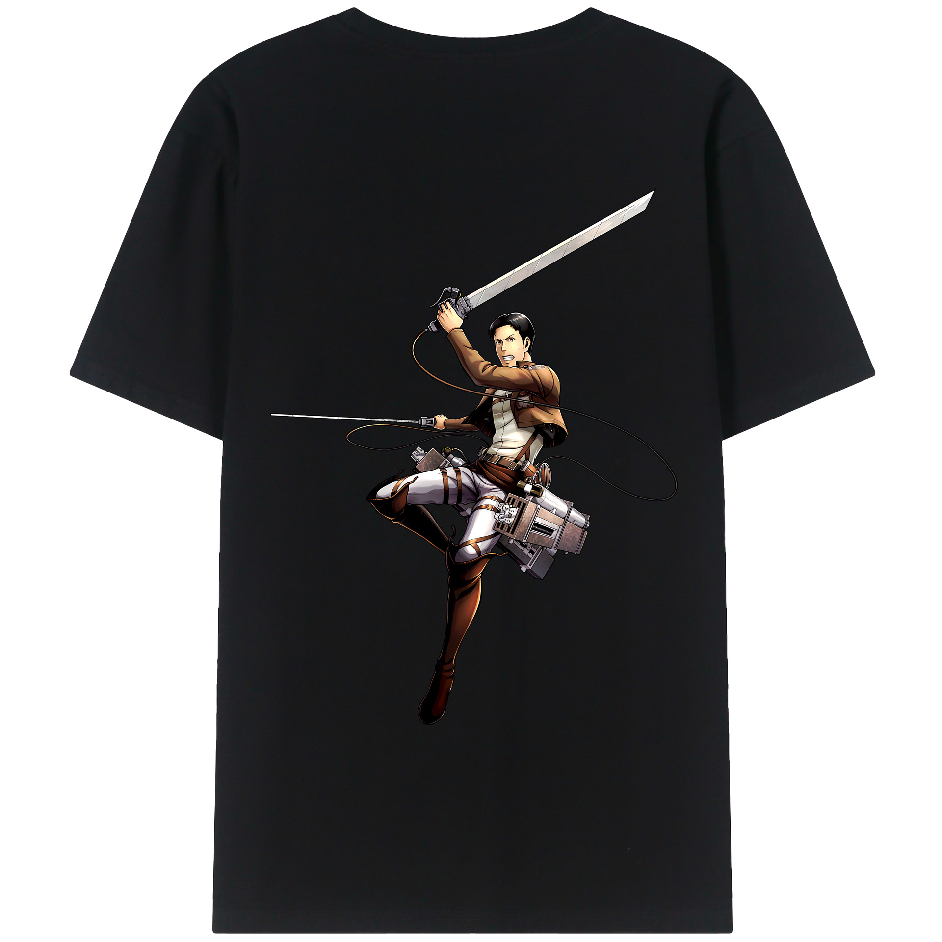 （画像用） 進撃の巨人 Attack on Titan 綿100％ メンズ半袖Tシャツ（バックプリント） 通気性