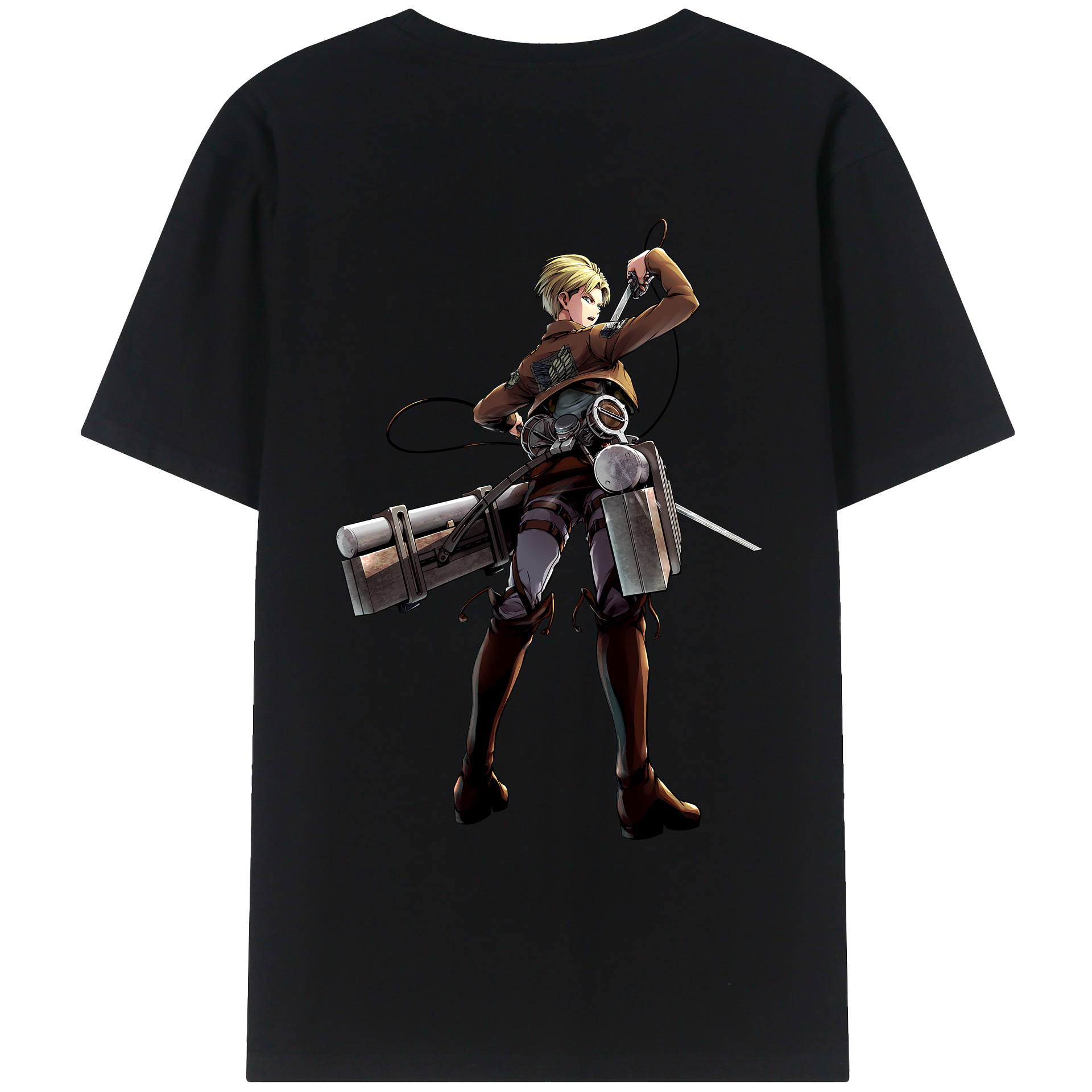 （画像用） 進撃の巨人 Attack on Titan 綿100％ メンズ半袖Tシャツ（バックプリント） 通気性