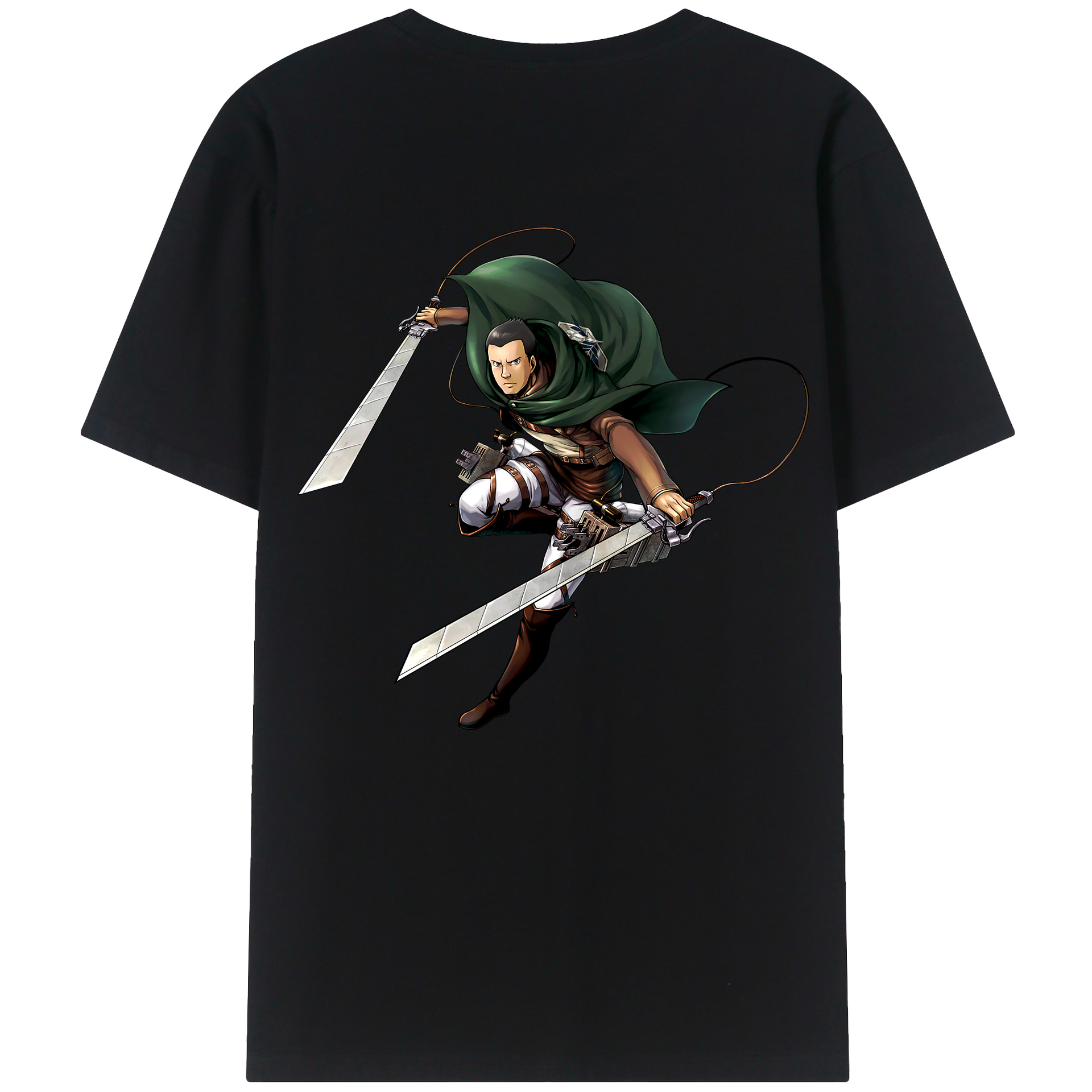 （画像用） 進撃の巨人 Attack on Titan 綿100％ メンズ半袖Tシャツ（バックプリント） 通気性