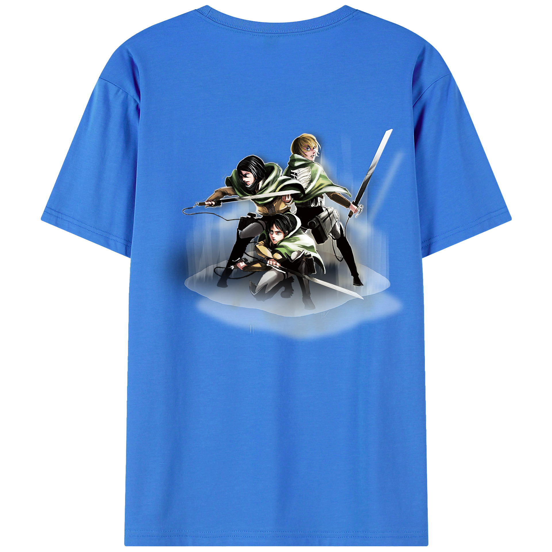 （画像用） 進撃の巨人 Attack on Titan 綿100％ メンズ半袖Tシャツ（バックプリント） 通気性