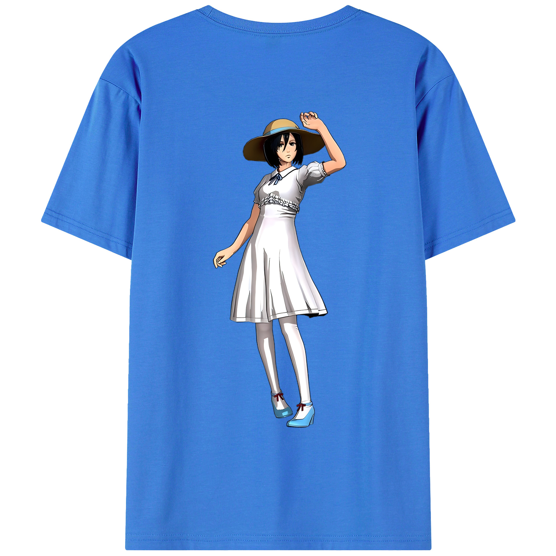 （画像用） 進撃の巨人 ミカサ·アッカーマン Attack on Titan Mikasa Ackerman 綿100％ メンズ半袖Tシャツ（バックプリント） 通気性
