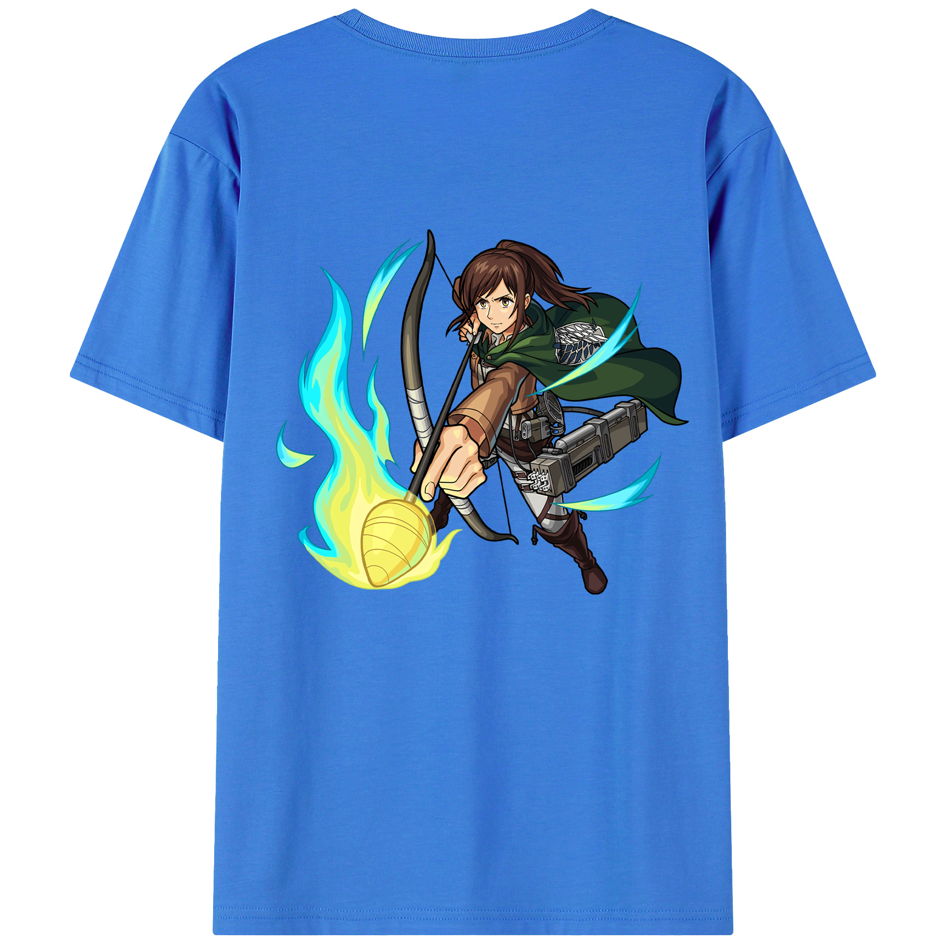 （画像用） 進撃の巨人 サシャ·ブラウス Attack on Titan Sasha Blaus 綿100％ メンズ半袖Tシャツ（バックプリント） 通気性
