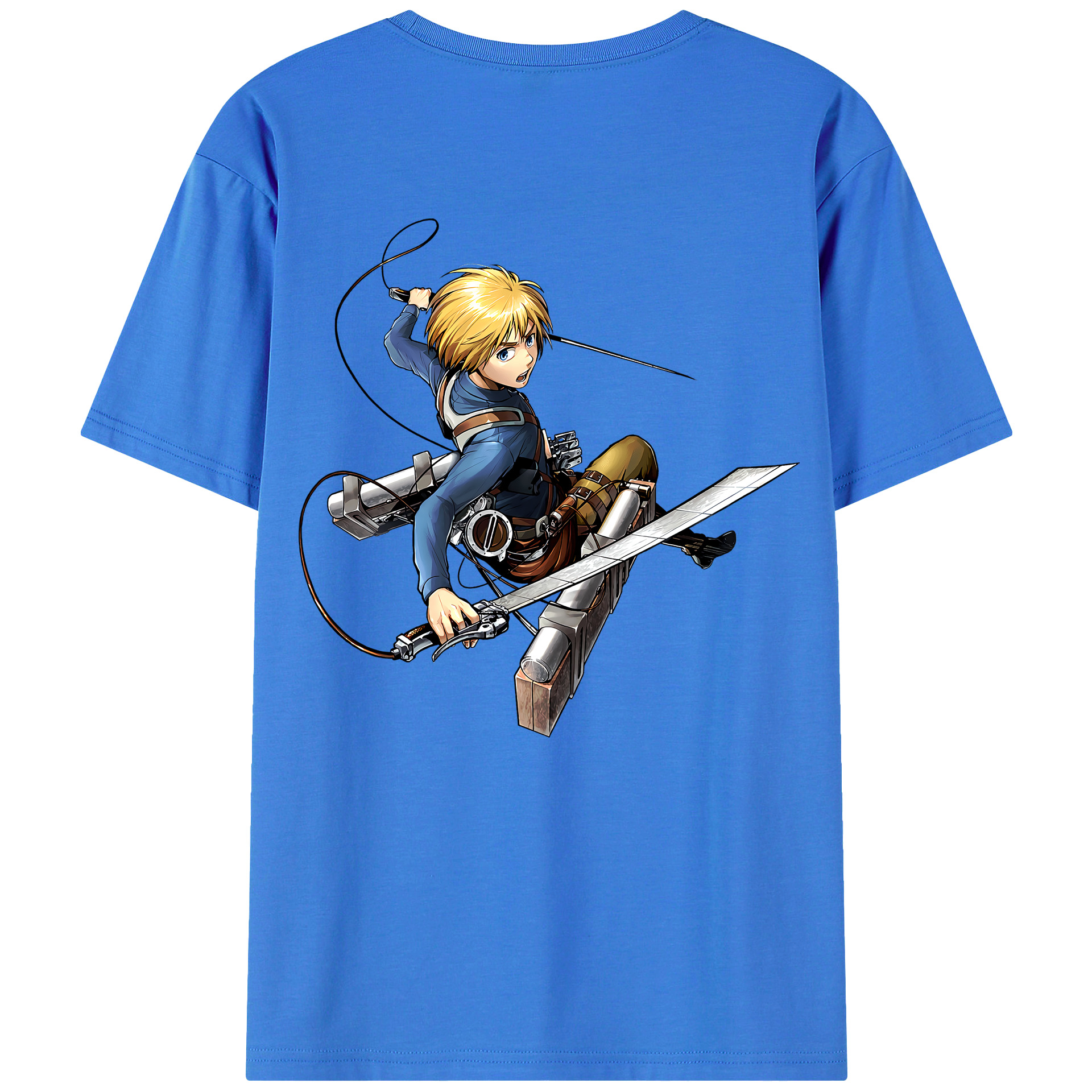 （画像用） 進撃の巨人 アルミン·アルレルト Attack on Titan Armin Arlert 綿100％ メンズ半袖Tシャツ（バックプリント） 通気性