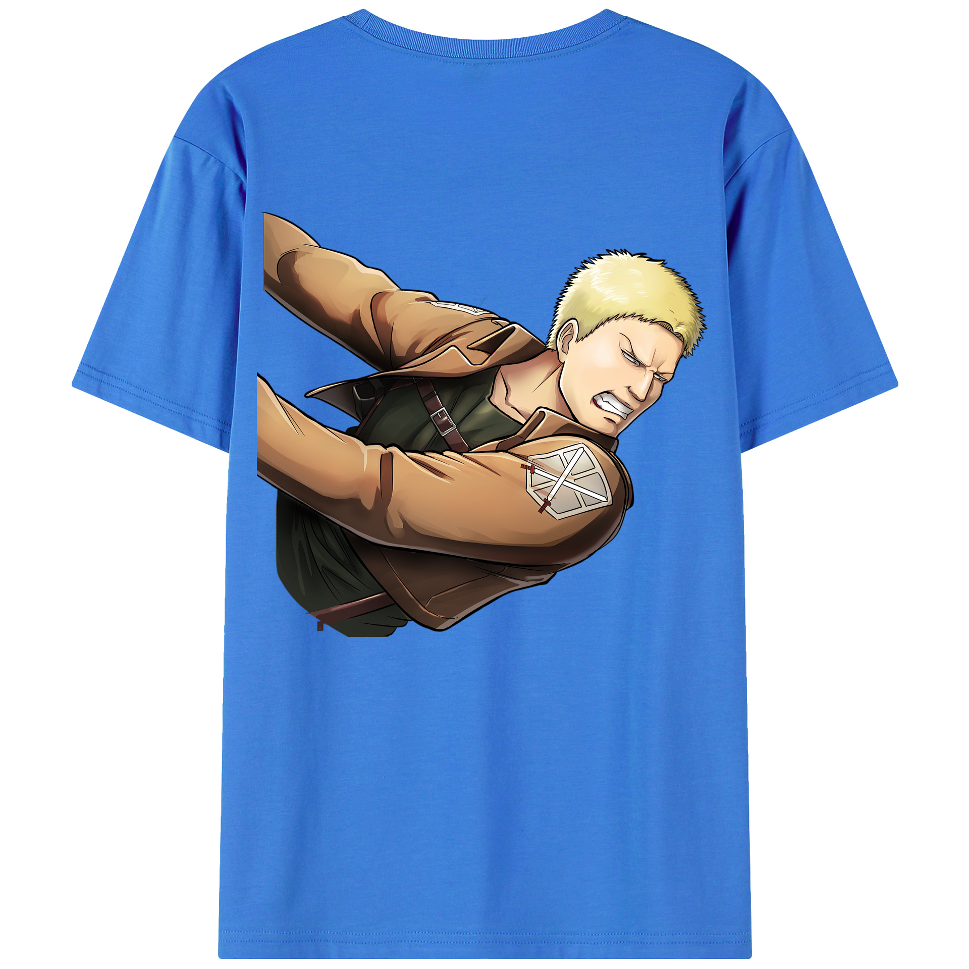 （画像用） 進撃の巨人 ライナー・ブラウン Attack on Titan Reiner Braun 綿100％ メンズ半袖Tシャツ（バックプリント） 通気性