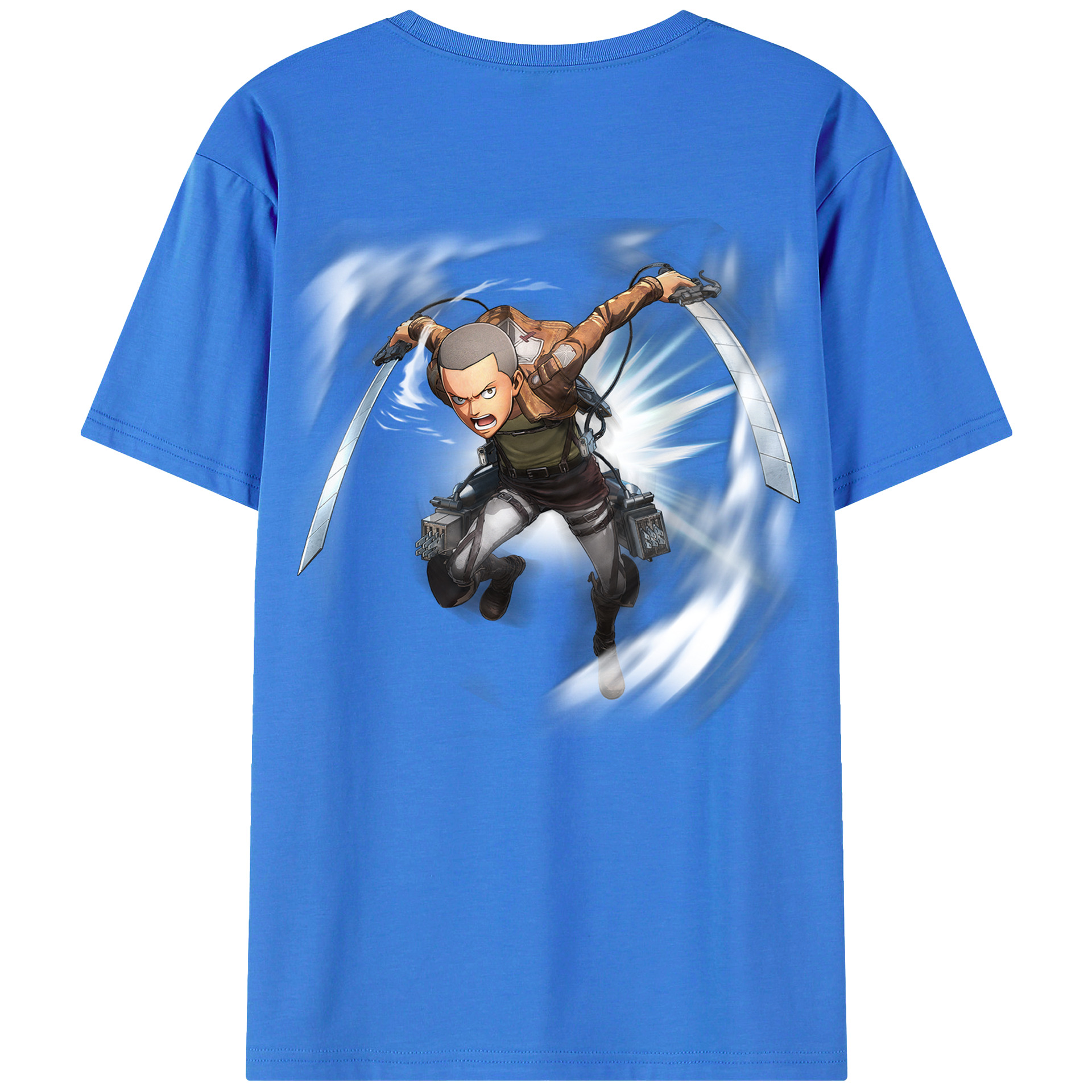 （画像用） 進撃の巨人 コニー·スプリンガー Attack on Titan Connie Springer 綿100％ メンズ半袖Tシャツ（バックプリント） 通気性