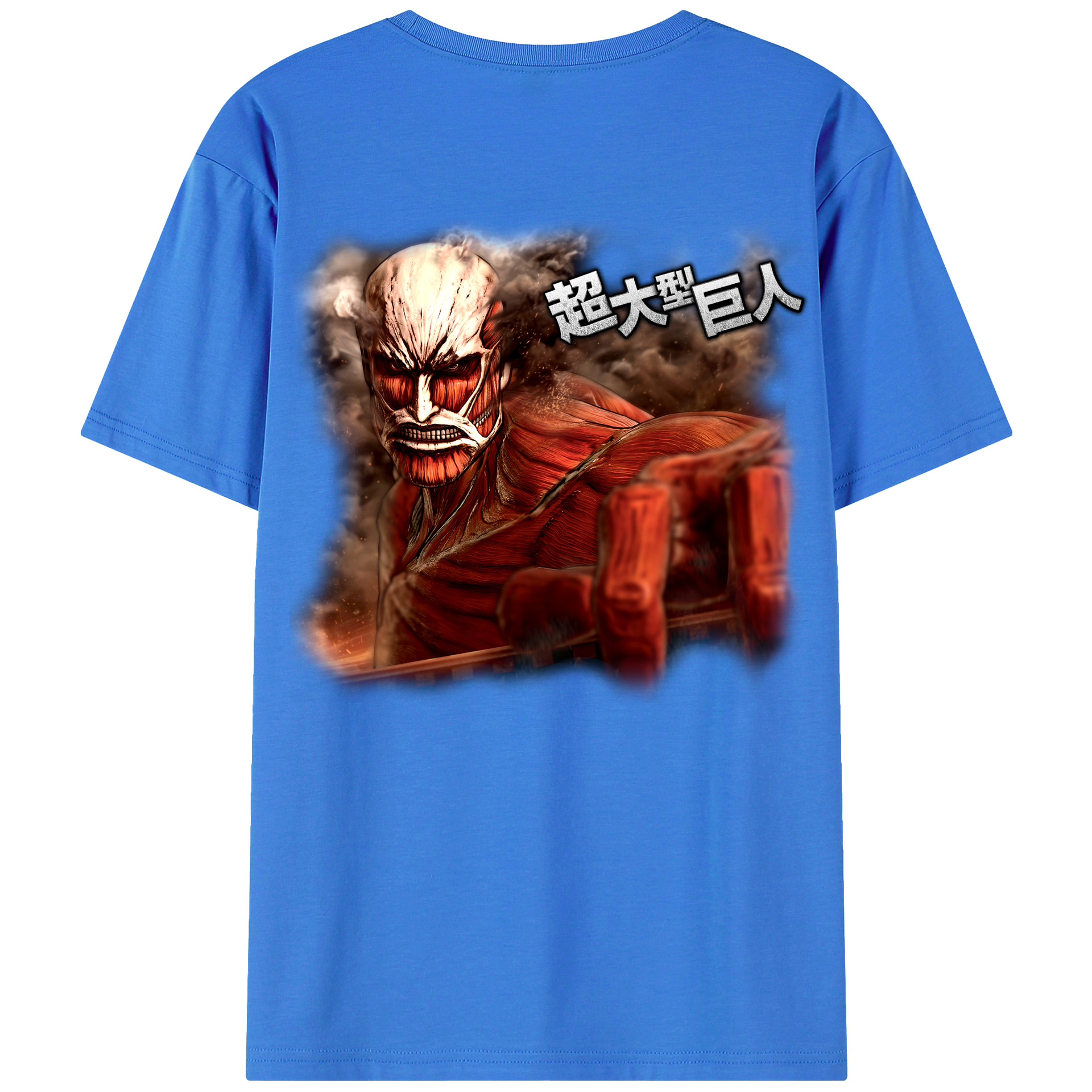 （画像用） 進撃の巨人 Attack on Titan 綿100％ メンズ半袖Tシャツ（バックプリント） 通気性