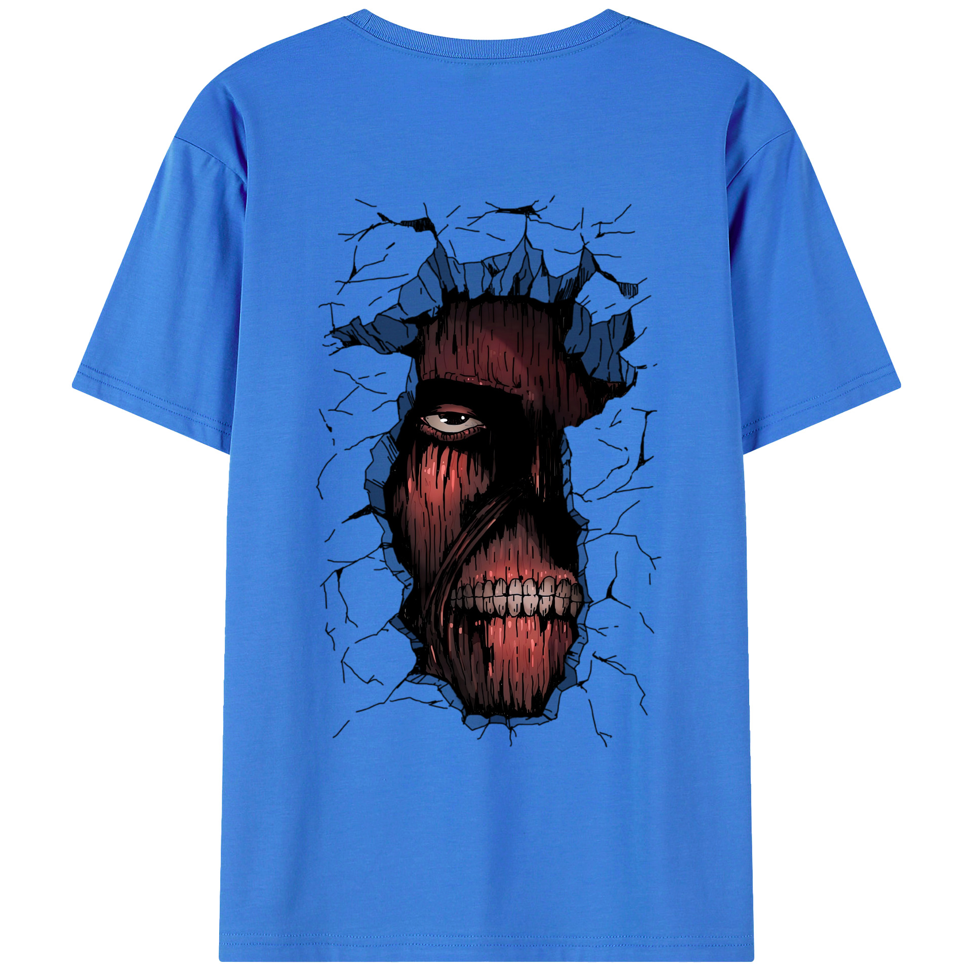 （画像用） 進撃の巨人 Attack on Titan 綿100％ メンズ半袖Tシャツ（バックプリント） 通気性