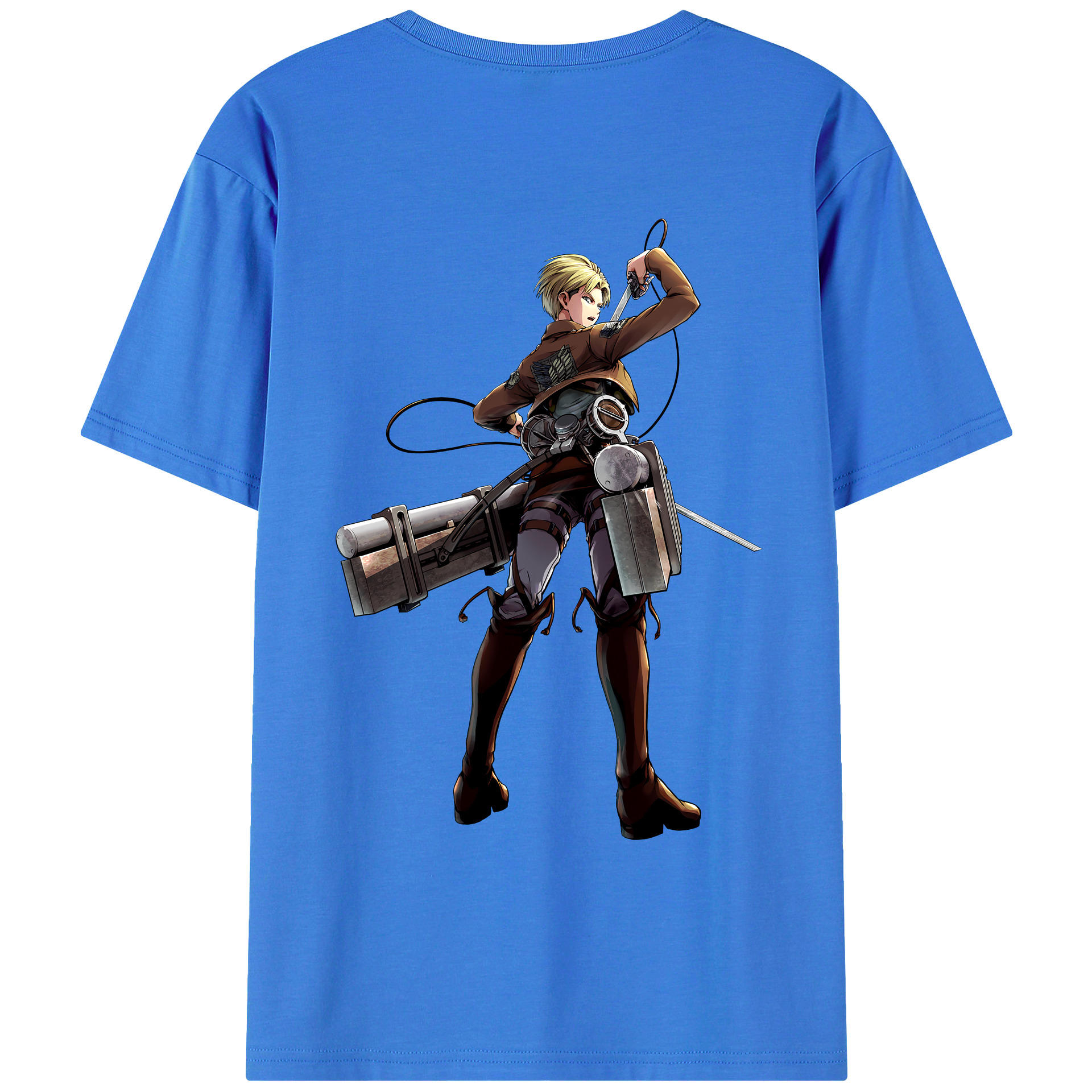 （画像用） 進撃の巨人 Attack on Titan 綿100％ メンズ半袖Tシャツ（バックプリント） 通気性