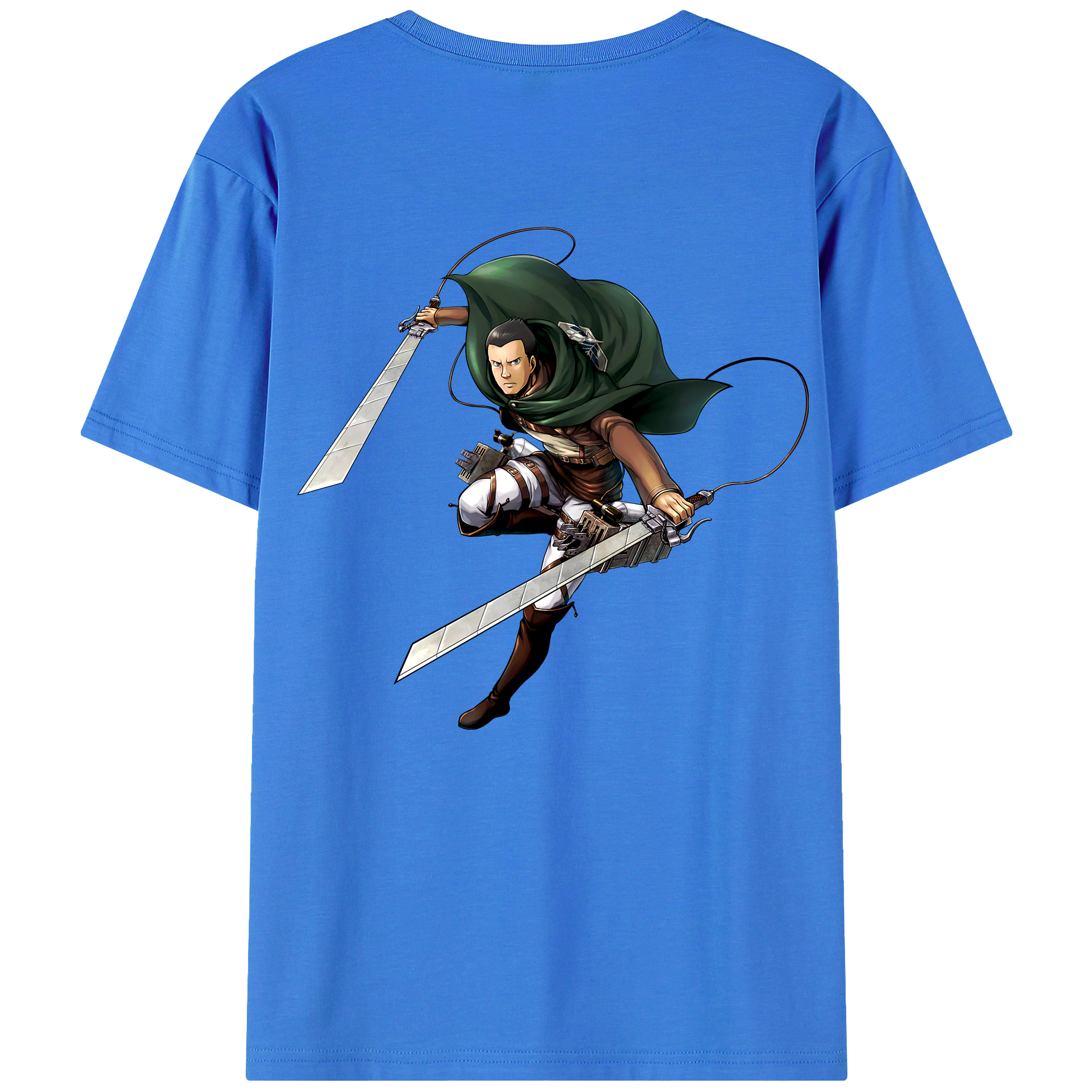 （画像用） 進撃の巨人 Attack on Titan 綿100％ メンズ半袖Tシャツ（バックプリント） 通気性